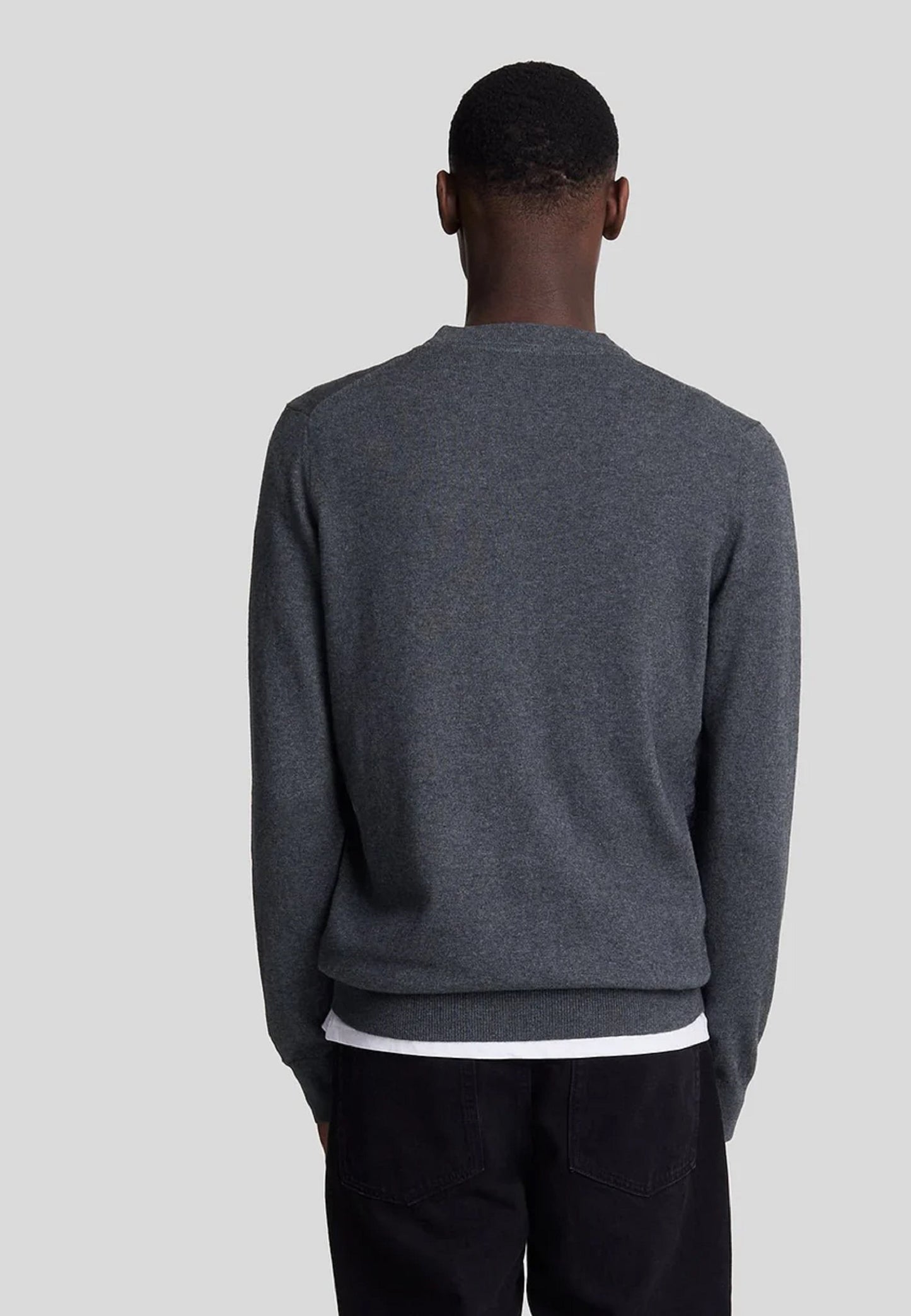 MAGLIONE GIROCOLLO IN MISTO LANA D'AGNELLO LYLE & SCOTT GRIGIO SCURO