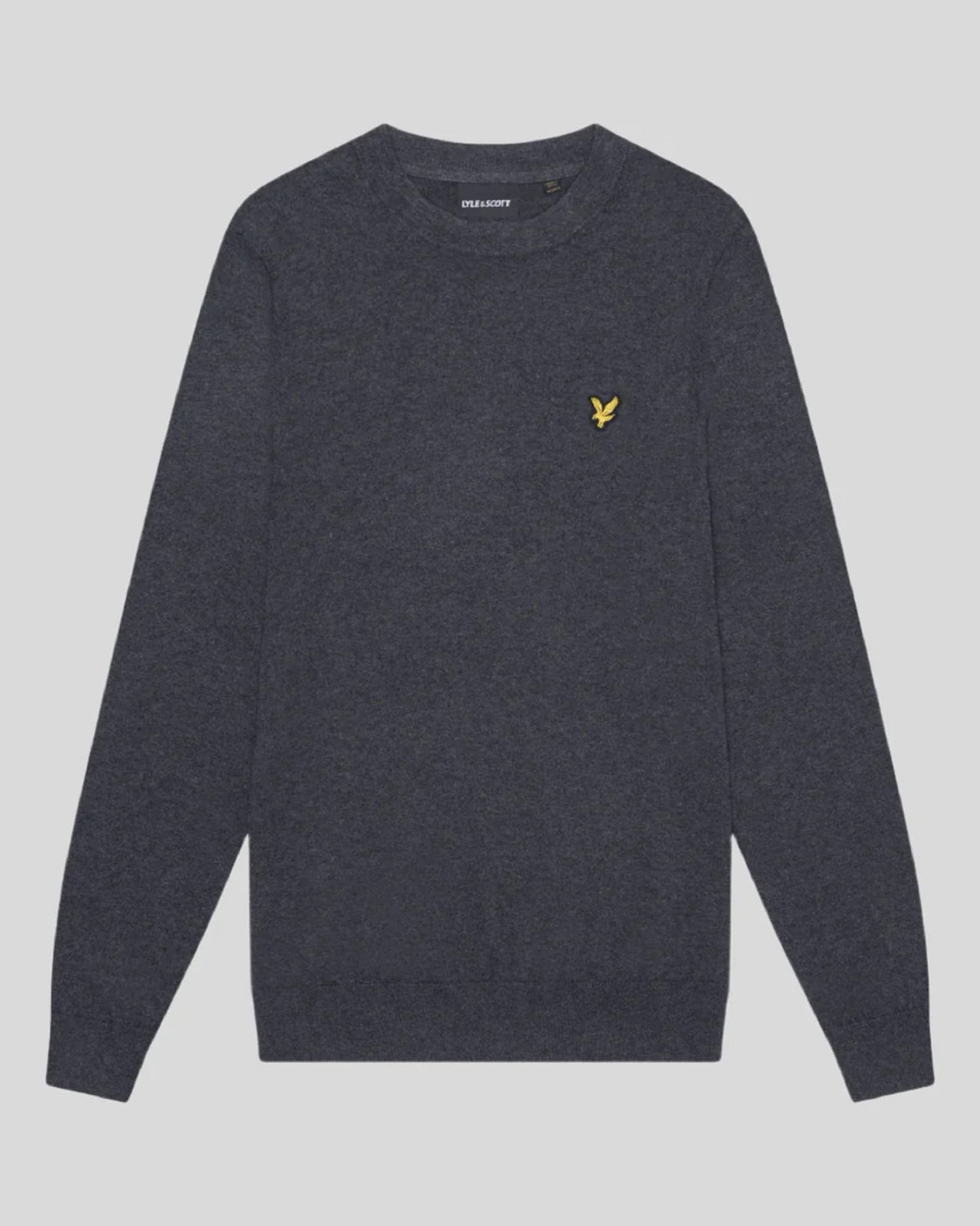 MAGLIONE GIROCOLLO IN MISTO LANA D'AGNELLO LYLE & SCOTT GRIGIO SCURO