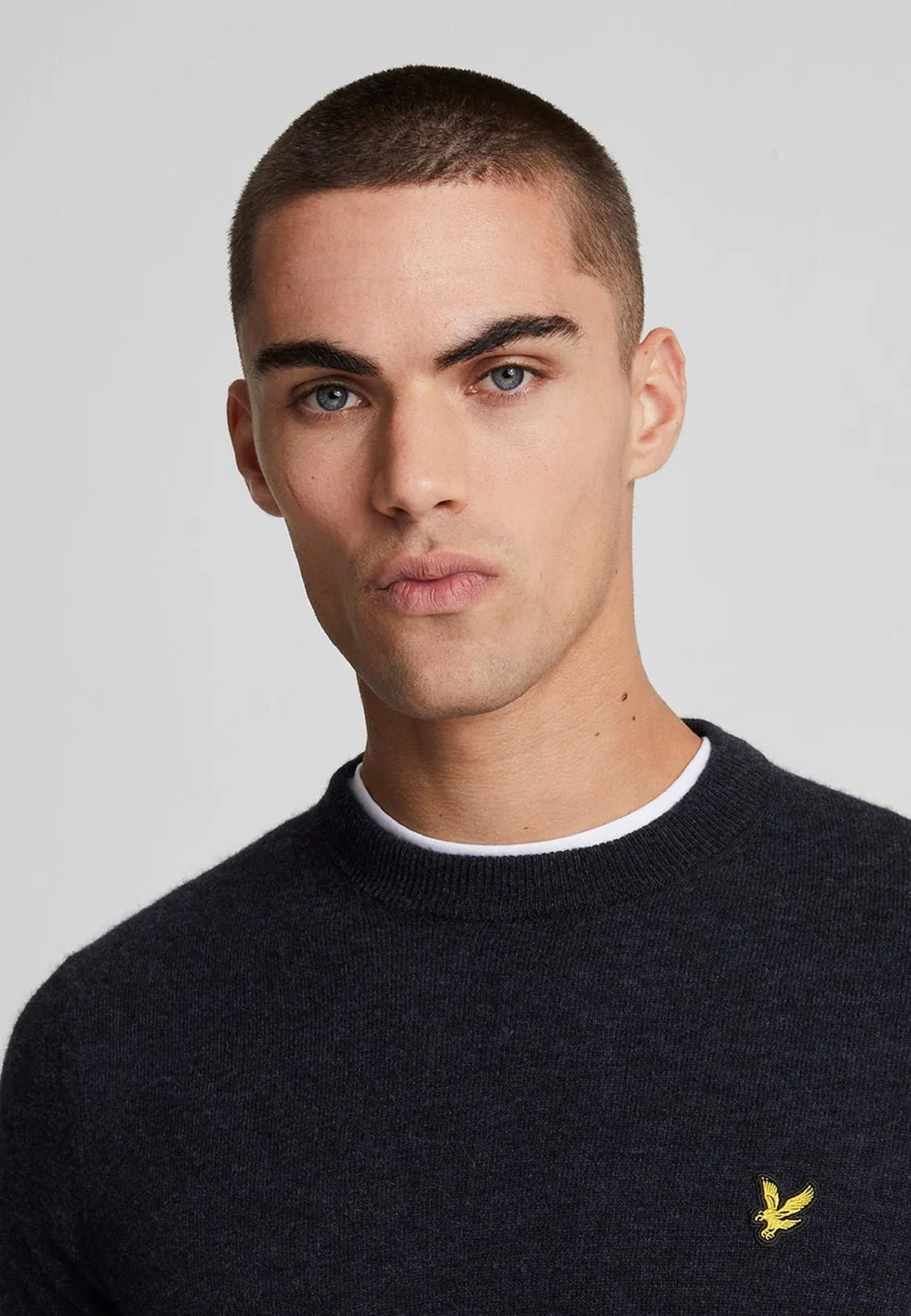 MAGLIONE GIROCOLLO IN MISTO LANA D'AGNELLO LYLE & SCOTT BLU