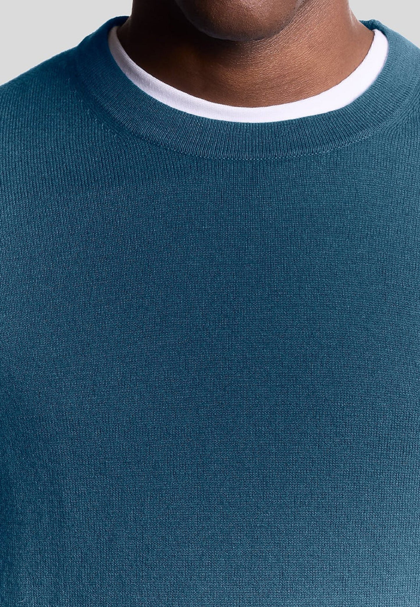 MAGLIONE GIROCOLLO IN COTONE MERINO LYLE & SCOTT ACQUE PROFONDE