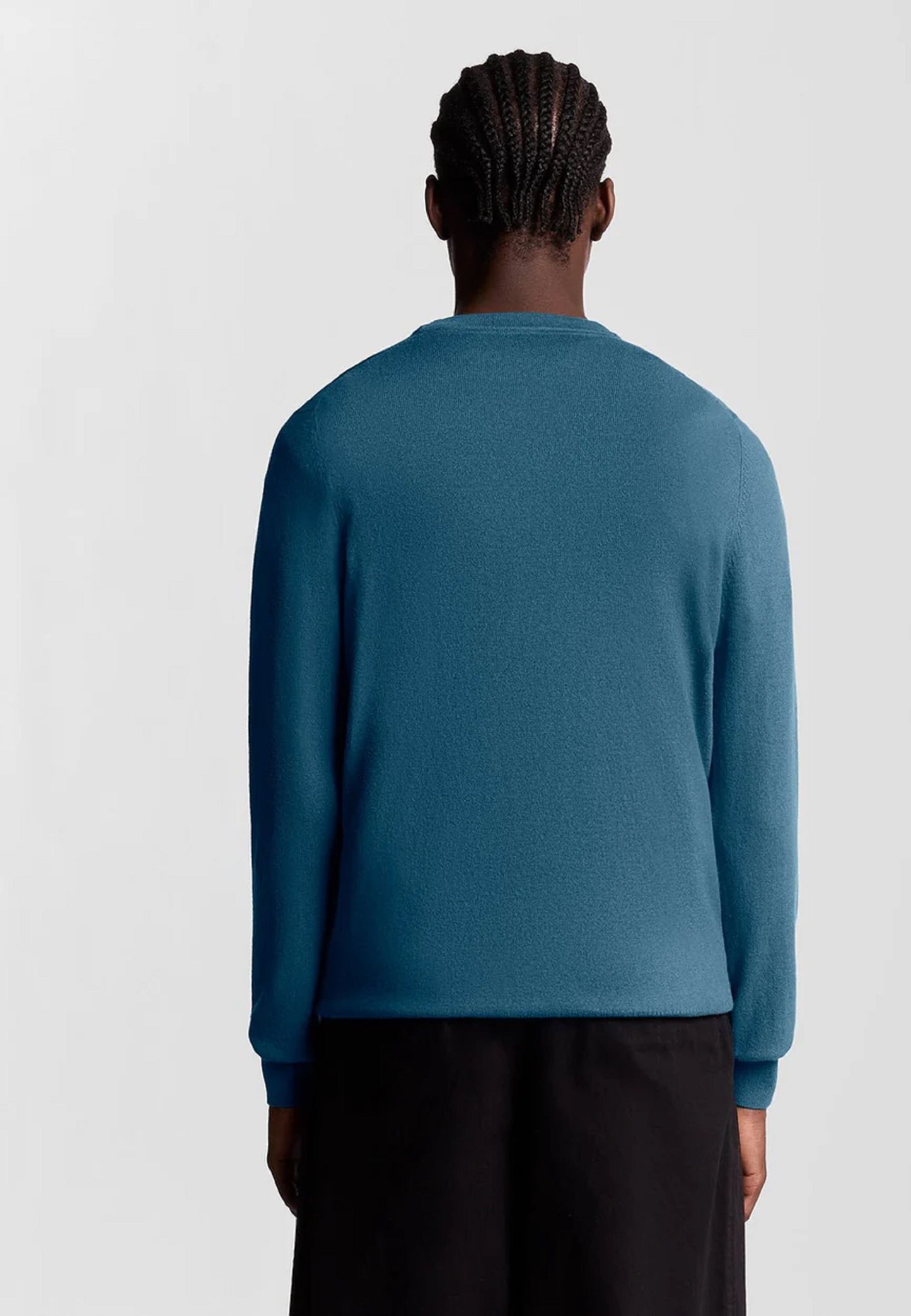MAGLIONE GIROCOLLO IN COTONE MERINO LYLE & SCOTT ACQUE PROFONDE