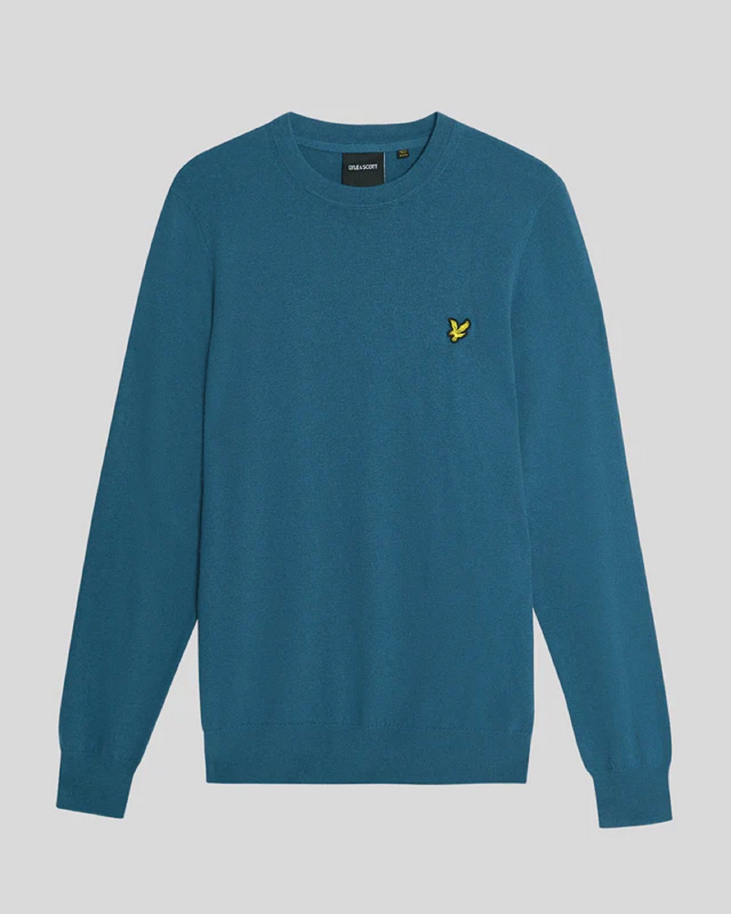 MAGLIONE GIROCOLLO IN COTONE MERINO LYLE & SCOTT ACQUE PROFONDE