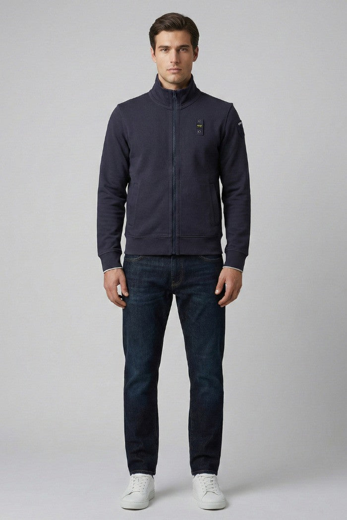 BLAUER FELPA CITY NEW 1239-6804 CON ZIP BLU 888