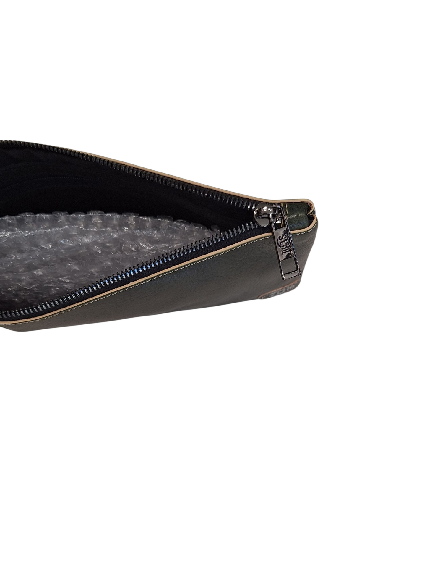 Pochette con Polsiera Vera Pelle Vegetale Verde