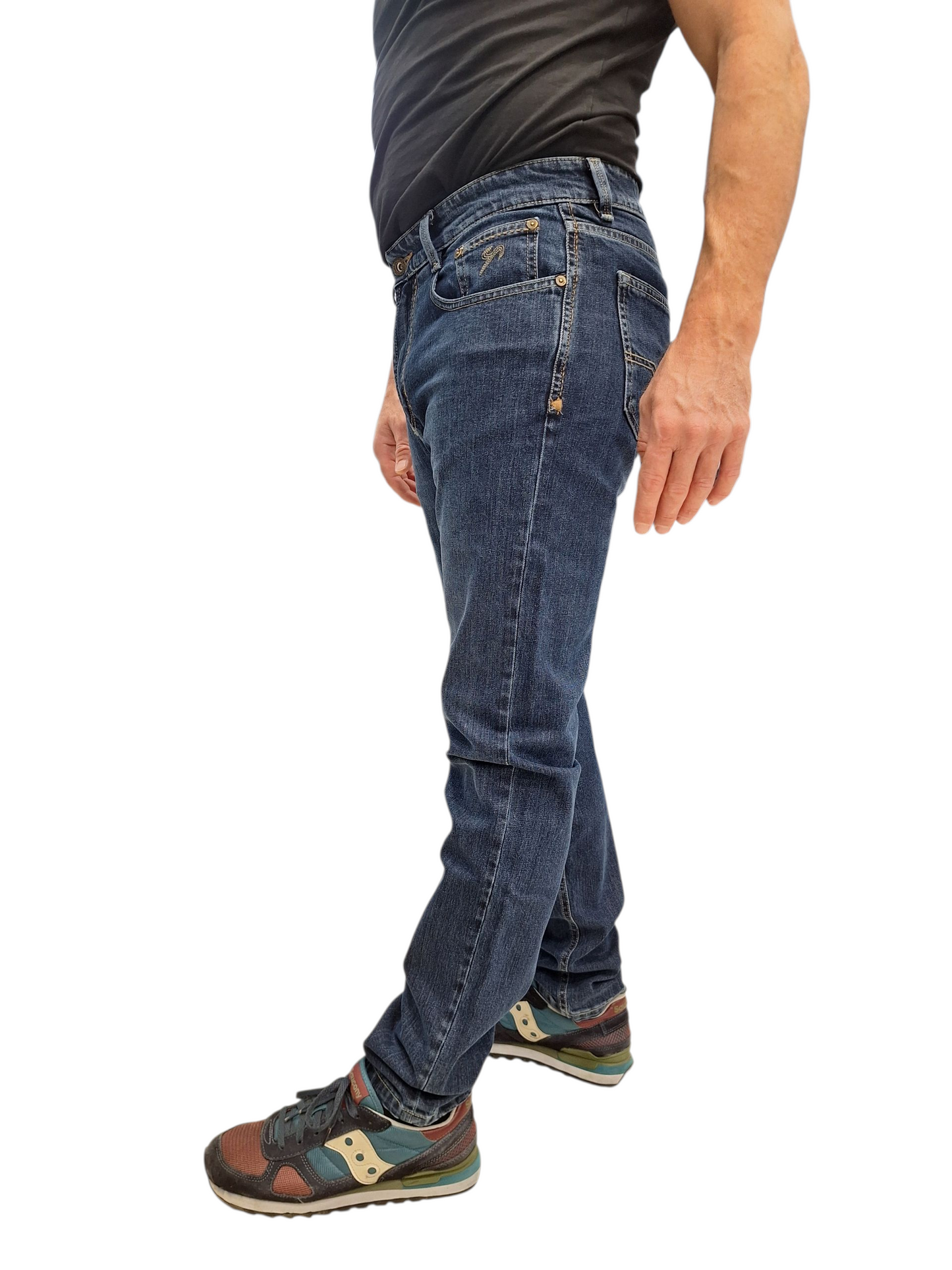 JEANS UOMO 9.2 CARLO CHIONNA 5 TASCHE BLU SCURO SLIM FIT