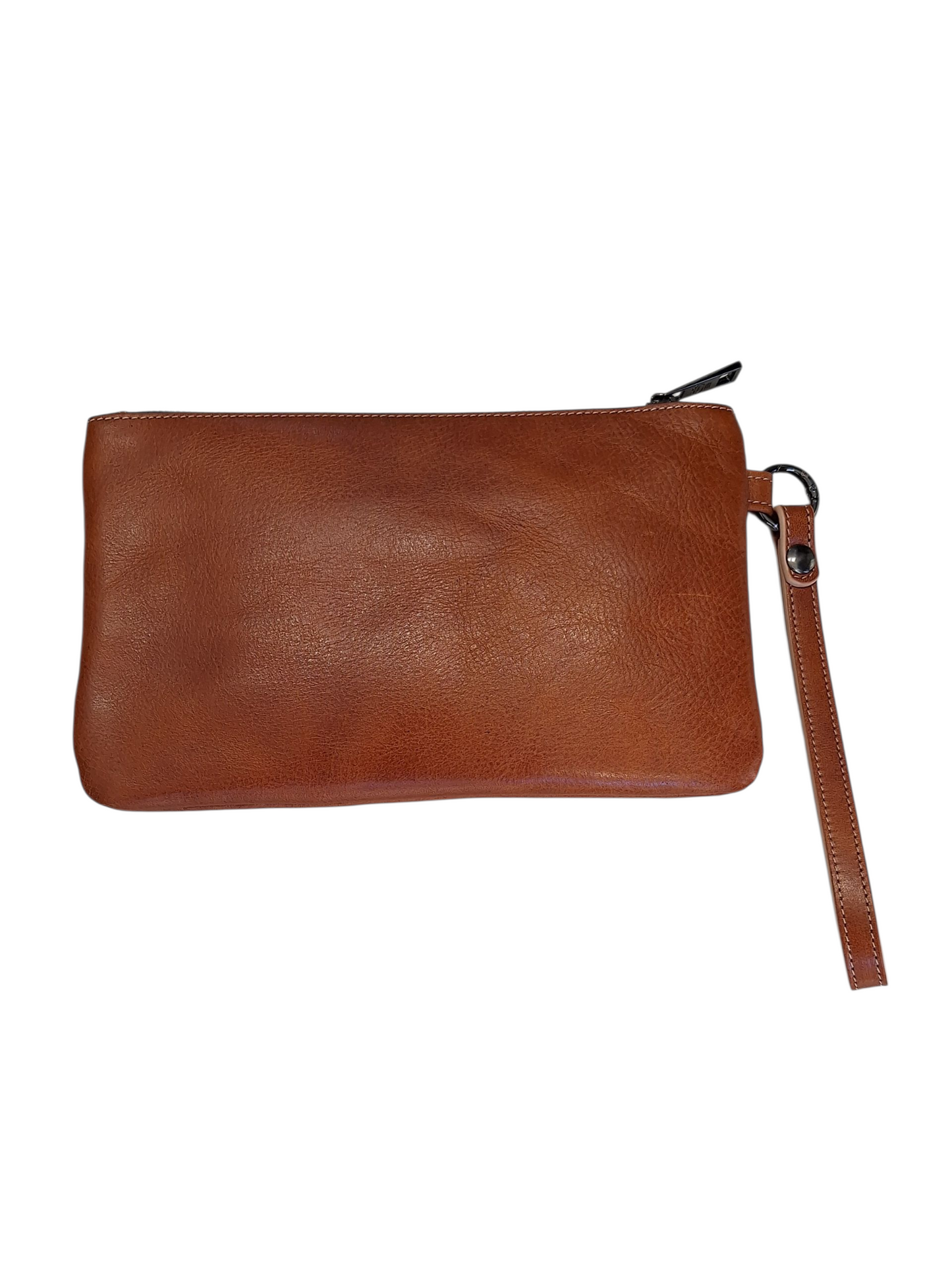Pochette con Polsiera Vera Pelle Vegetale Cognac