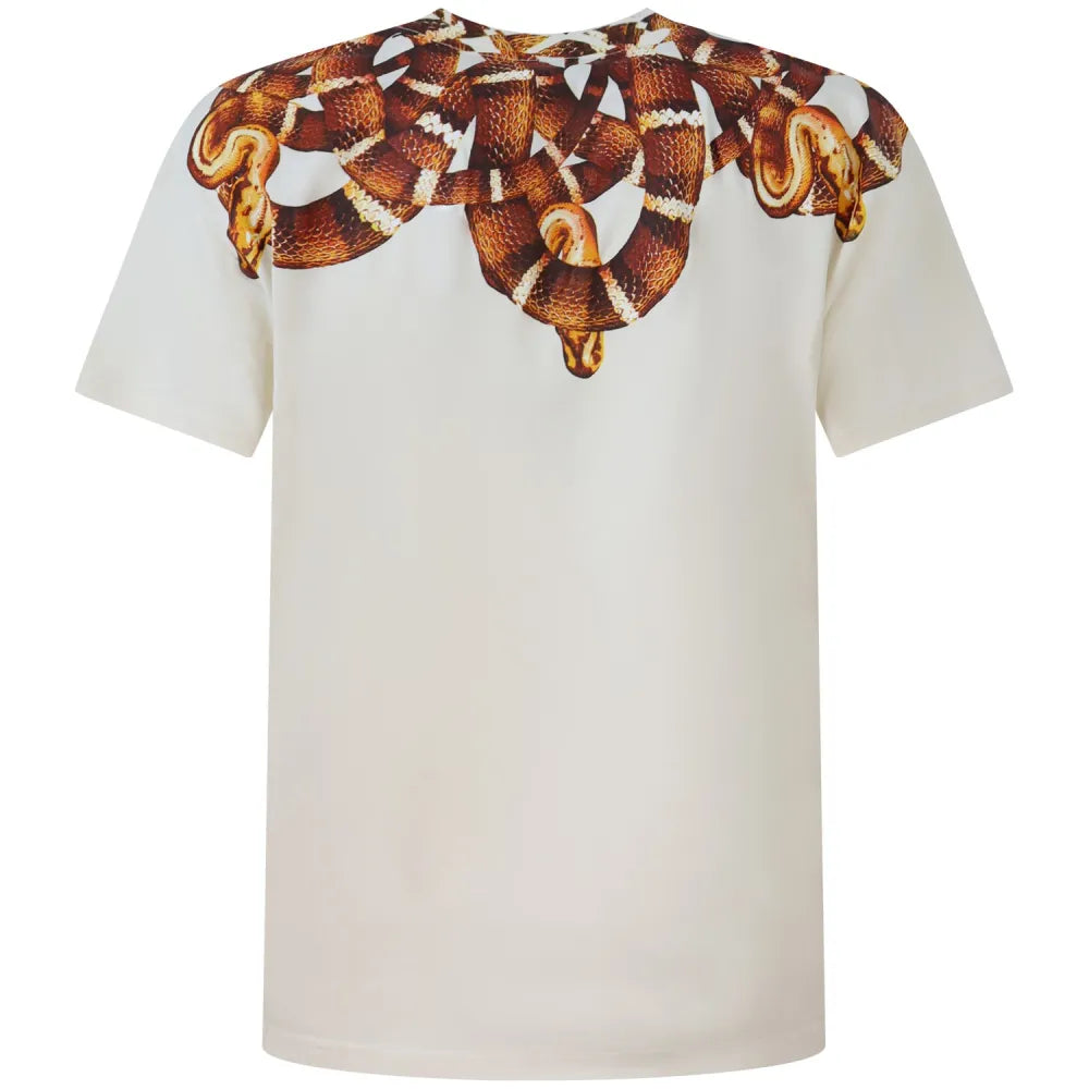MARCELO BURLON T-SHIRT MEZZA MANICA COUNTY OF MILAN BIANCO SERPENTE MARRONE