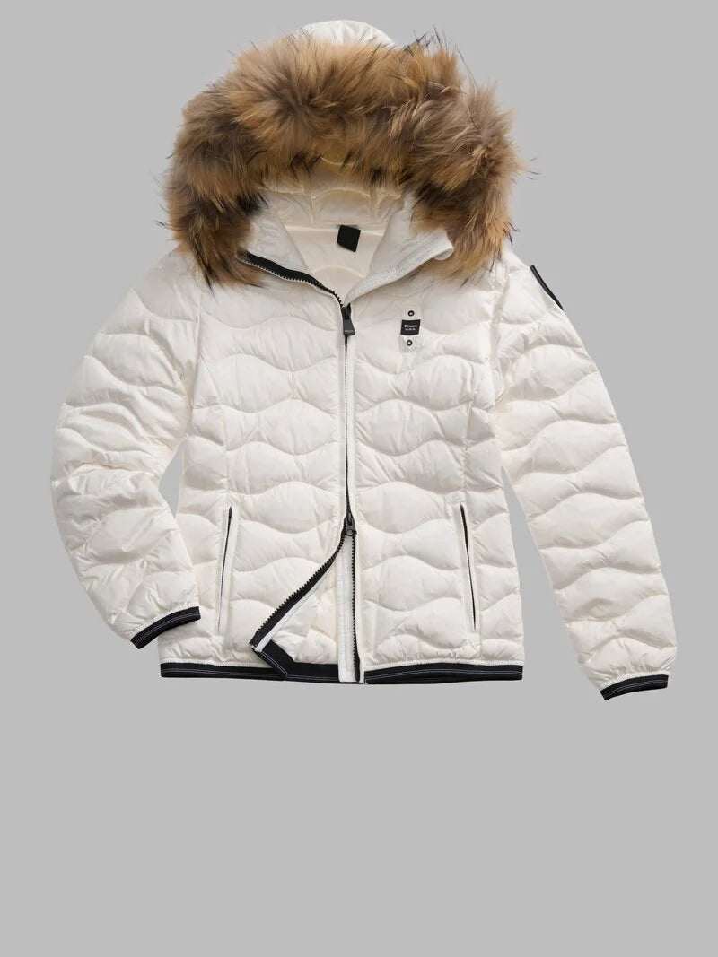 BLAUER PIUMINO CON BORDO IN PELLICCIA ALDIE 25WBLDC03096-006047 GRIGIO MATTINA 907