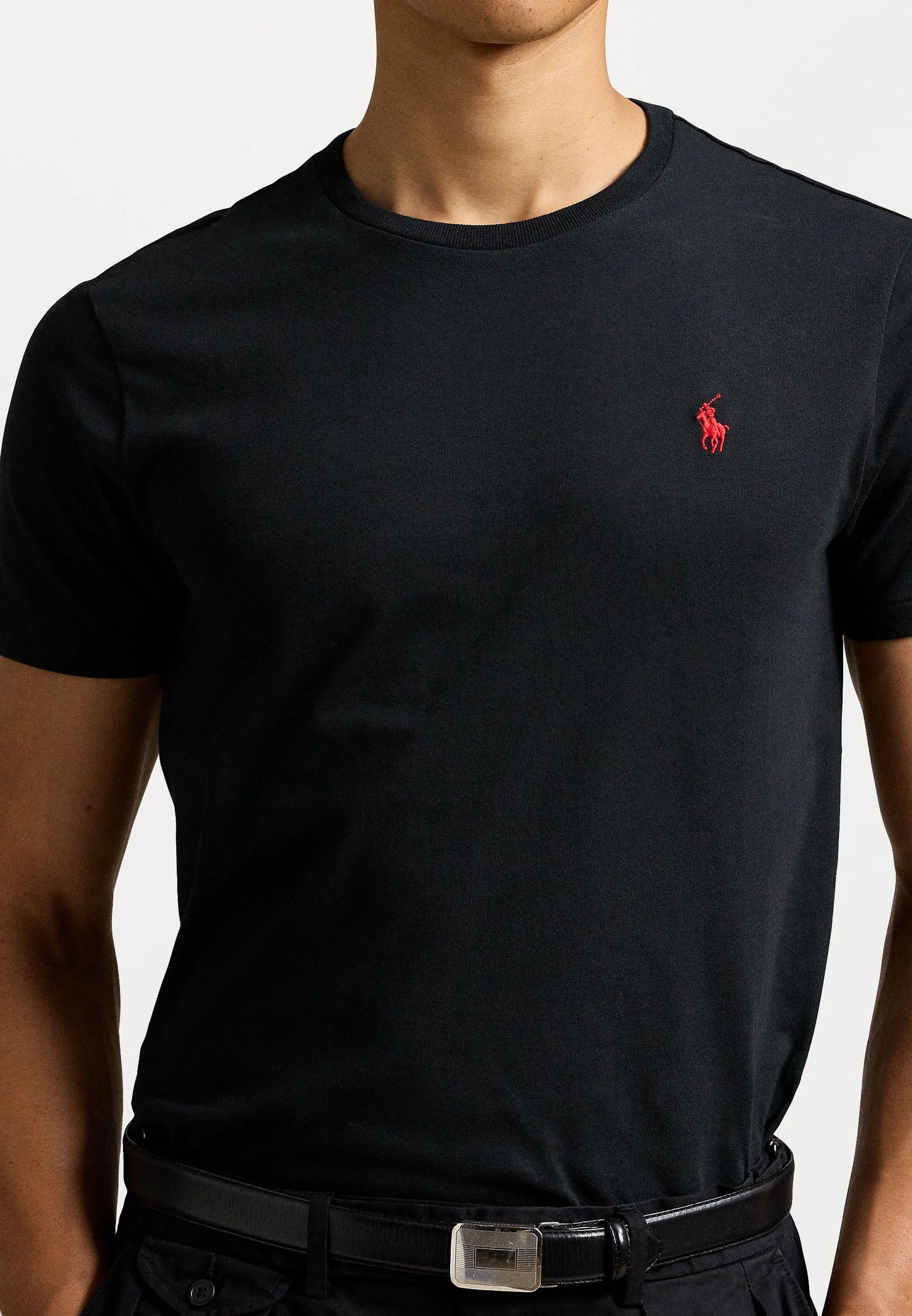T-SHIRT RALPH LAUREN MAGLIETTA IN JERSEY CUSTOM SLIM FIT NERO