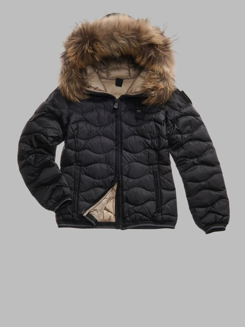 BLAUER PIUMINO CON BORDO IN PELLICCIA ALDIE 25WBLDC03096-006047 NERO 999