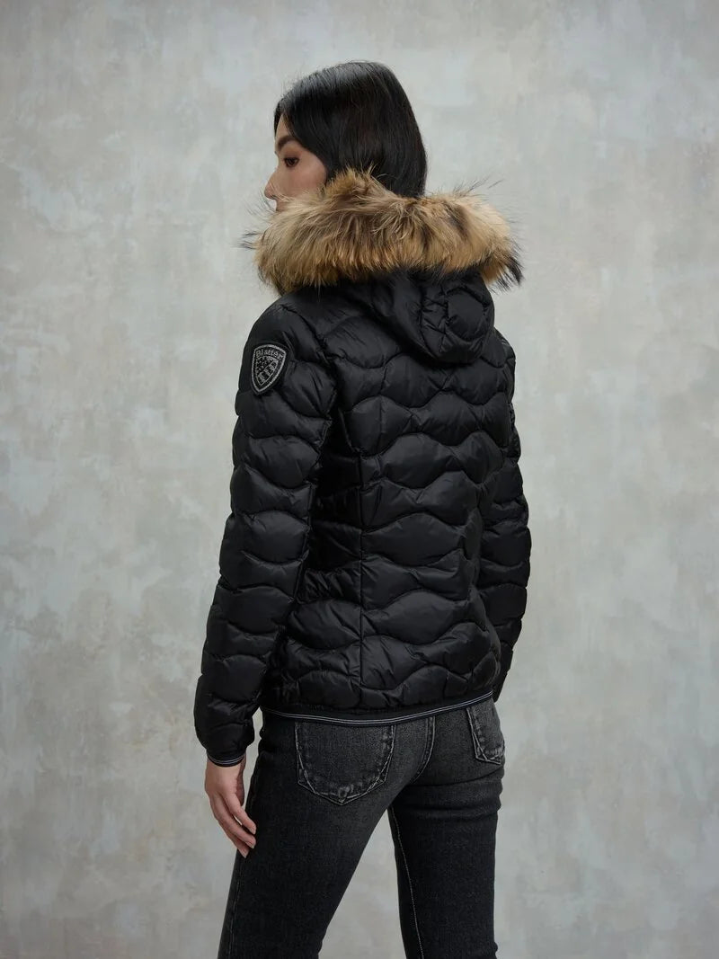 BLAUER PIUMINO CON BORDO IN PELLICCIA ALDIE 25WBLDC03096-006047 NERO 999