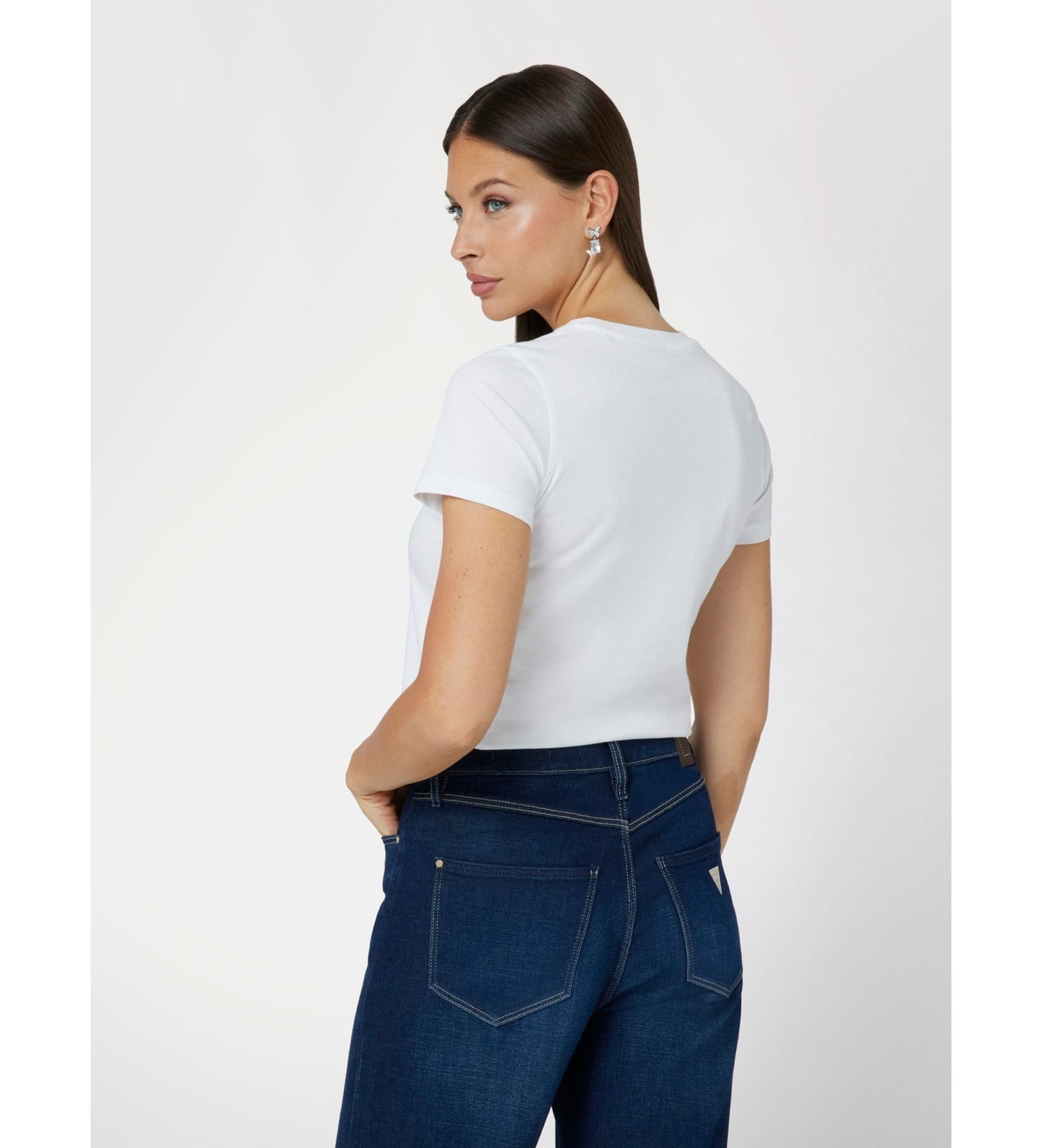 T-SHIRT GUESS MAGLIETTA BIANCA SCINTILLANTE