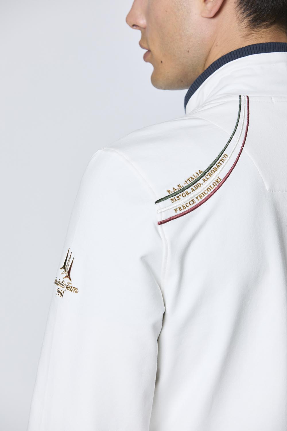 FELPA AERONAUTICA MILITARE FRECCE TRICOLORI BIANCO
