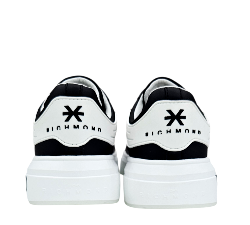 RICHMOND SCARPE SNEAKERS UOMO IN PELLE LOGO JOHN RICHMOND NERO
