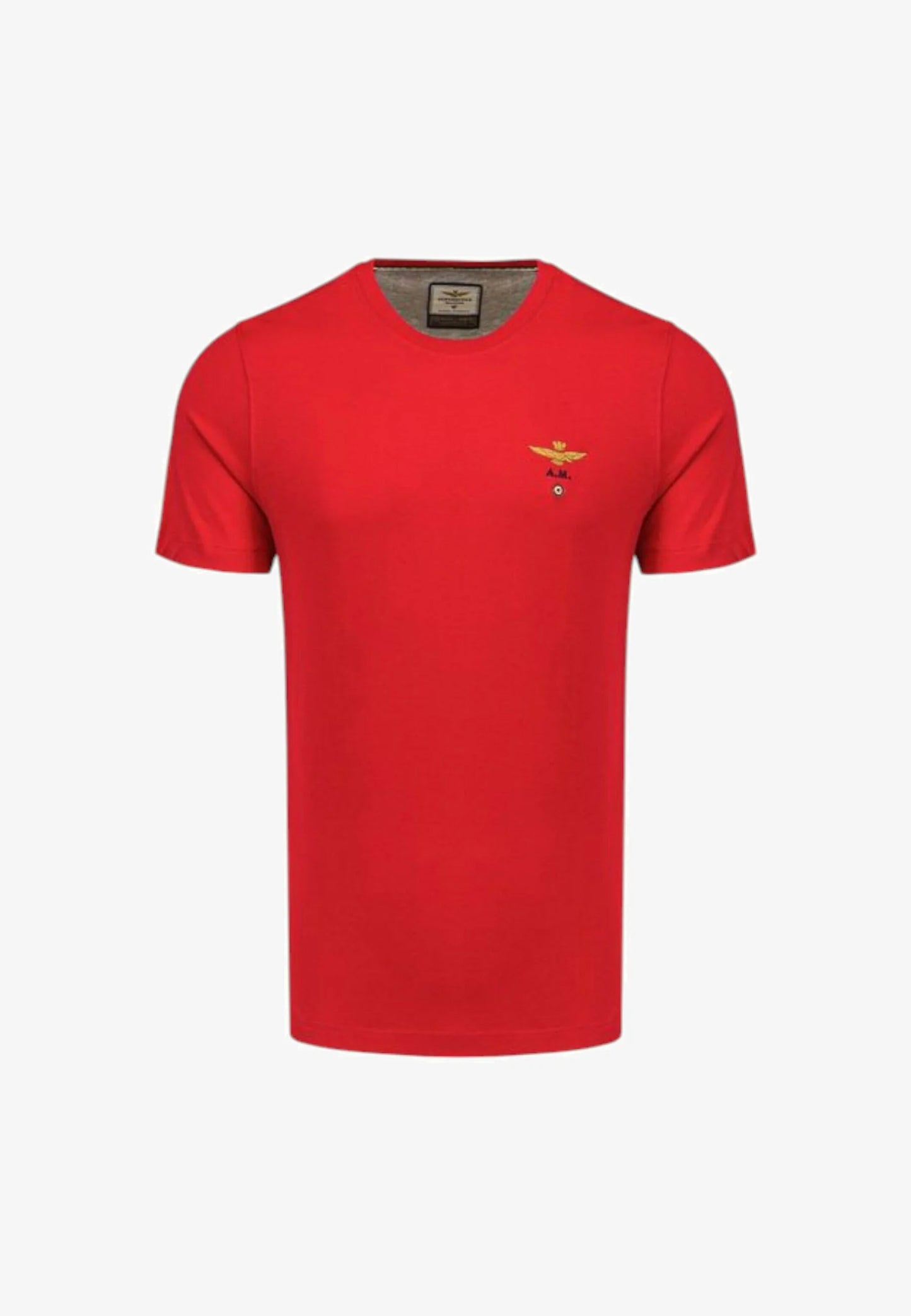 T-SHIRT UOMO AERONAUTICA MILITARE BASIC MEZZA MANICA ROSSO