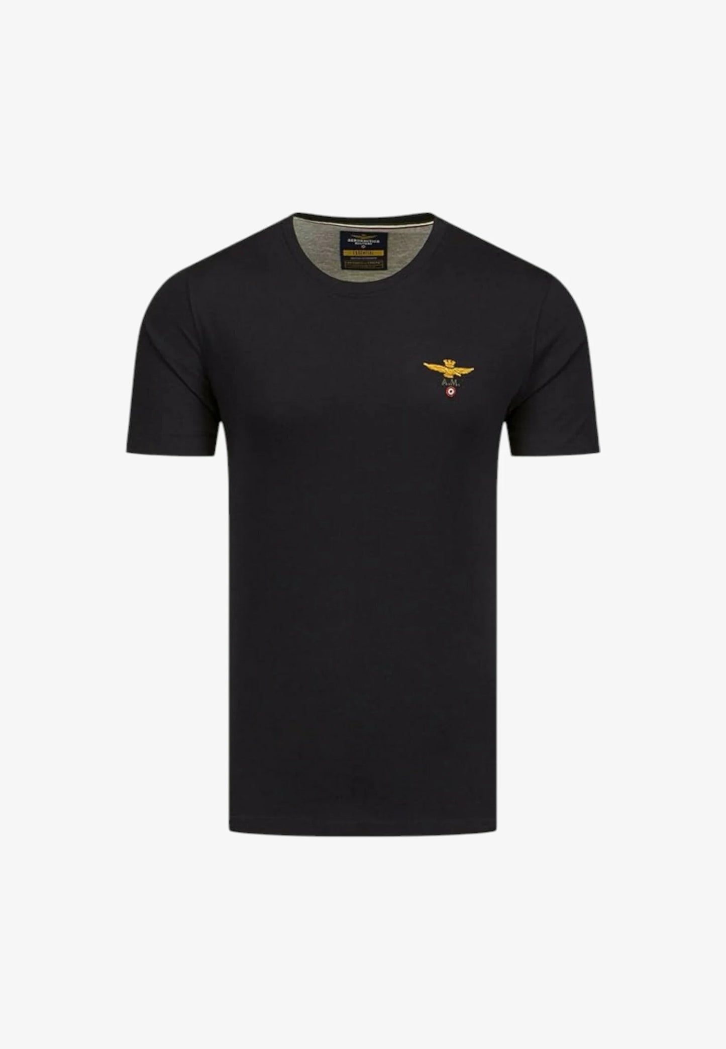 T-SHIRT UOMO AERONAUTICA MILITARE BASIC MEZZA MANICA NERO