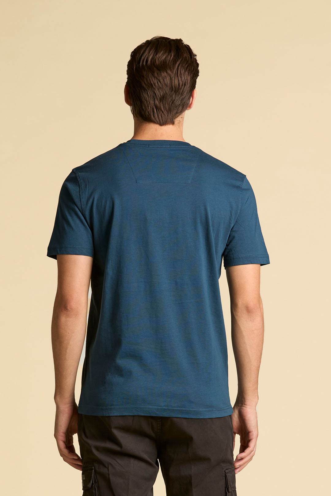 T-SHIRT MANICA CORTA CON LOGO IN FELTRO AERONAUTICA MILITARE BLU AVIO
