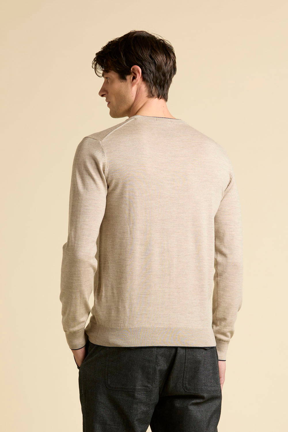 MAGLIA GIROCOLLO IN LANA MERINO AERONAUTICA MILITARE SABBIA MELANGE