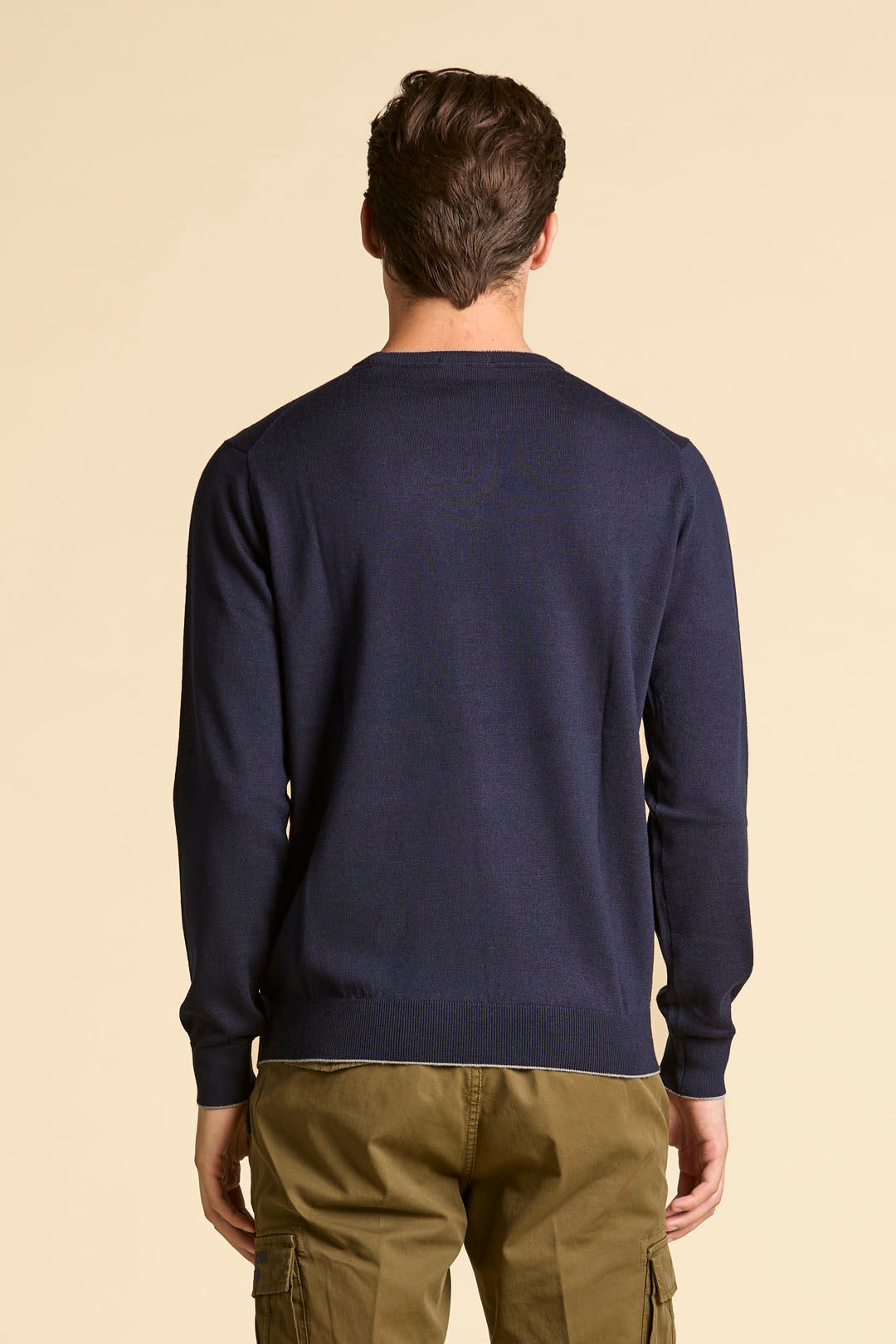 MAGLIA GIROCOLLO IN LANA MERINO AERONAUTICA MILITARE BLU