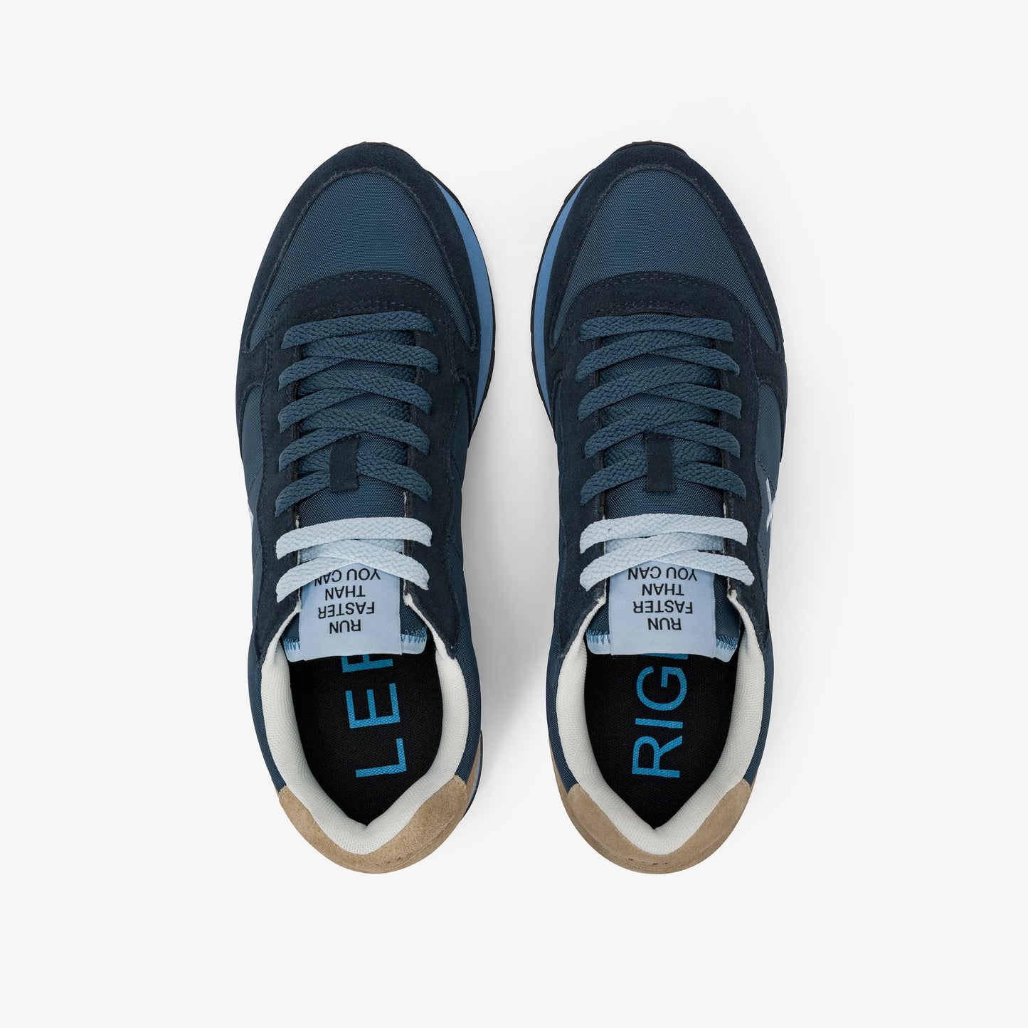 SUN 68 SCARPE Sneaker Tom Multicolor in nylon e suede blu navy