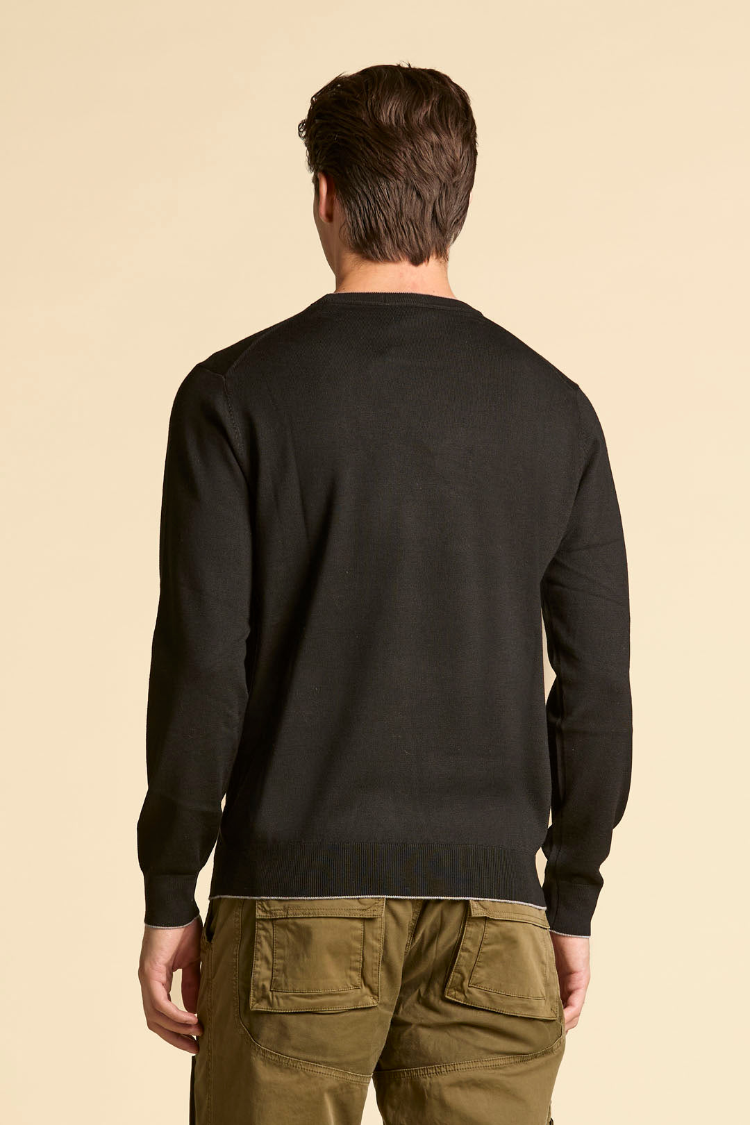 MAGLIA GIROCOLLO IN LANA MERINO AERONAUTICA MILITARE NERO