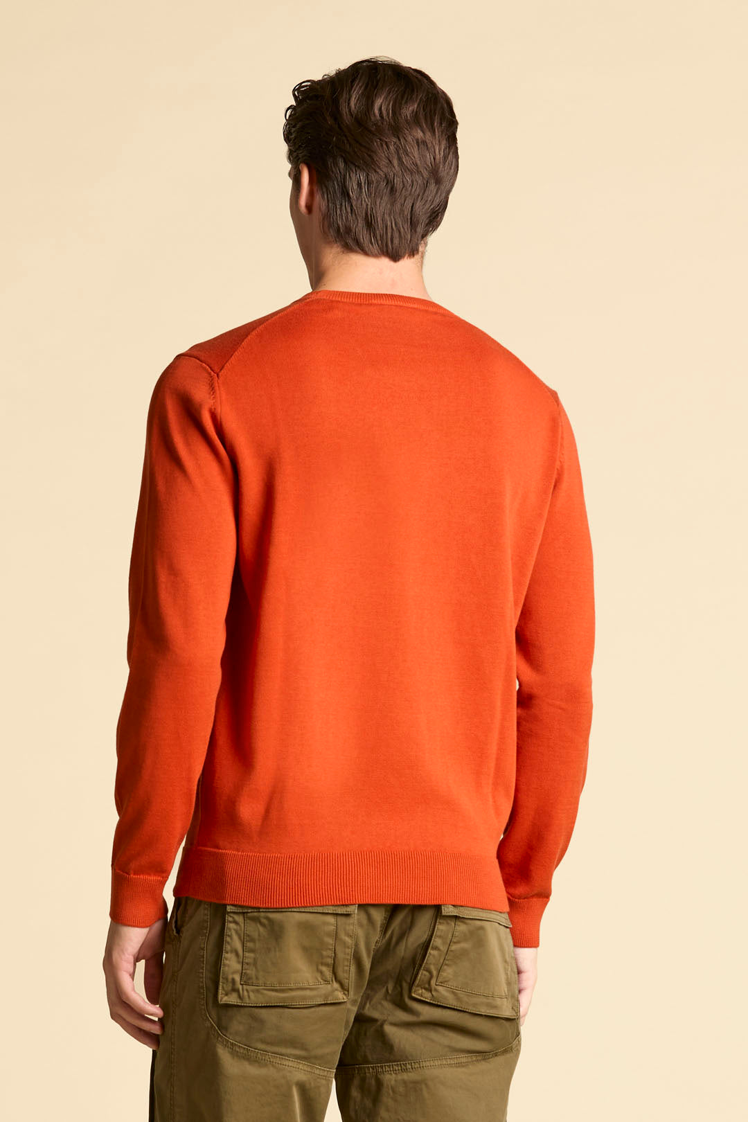 MAGLIA GIROCOLLO IN COTONE TINTO FILO AERONAUTICA MILITARE ARANCIONE