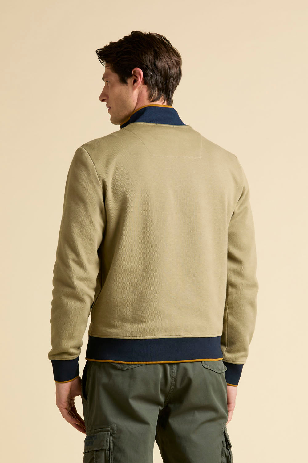 FELPA COLOR BLOCK IN INTERLOCK E PIQUE' AERONAUTICA MILITARE BEIGE