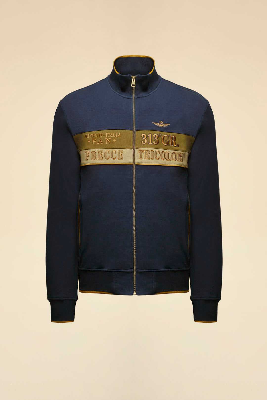FELPA COLOR BLOCK IN INTERLOCK E PIQUE' AERONAUTICA MILITARE BLU