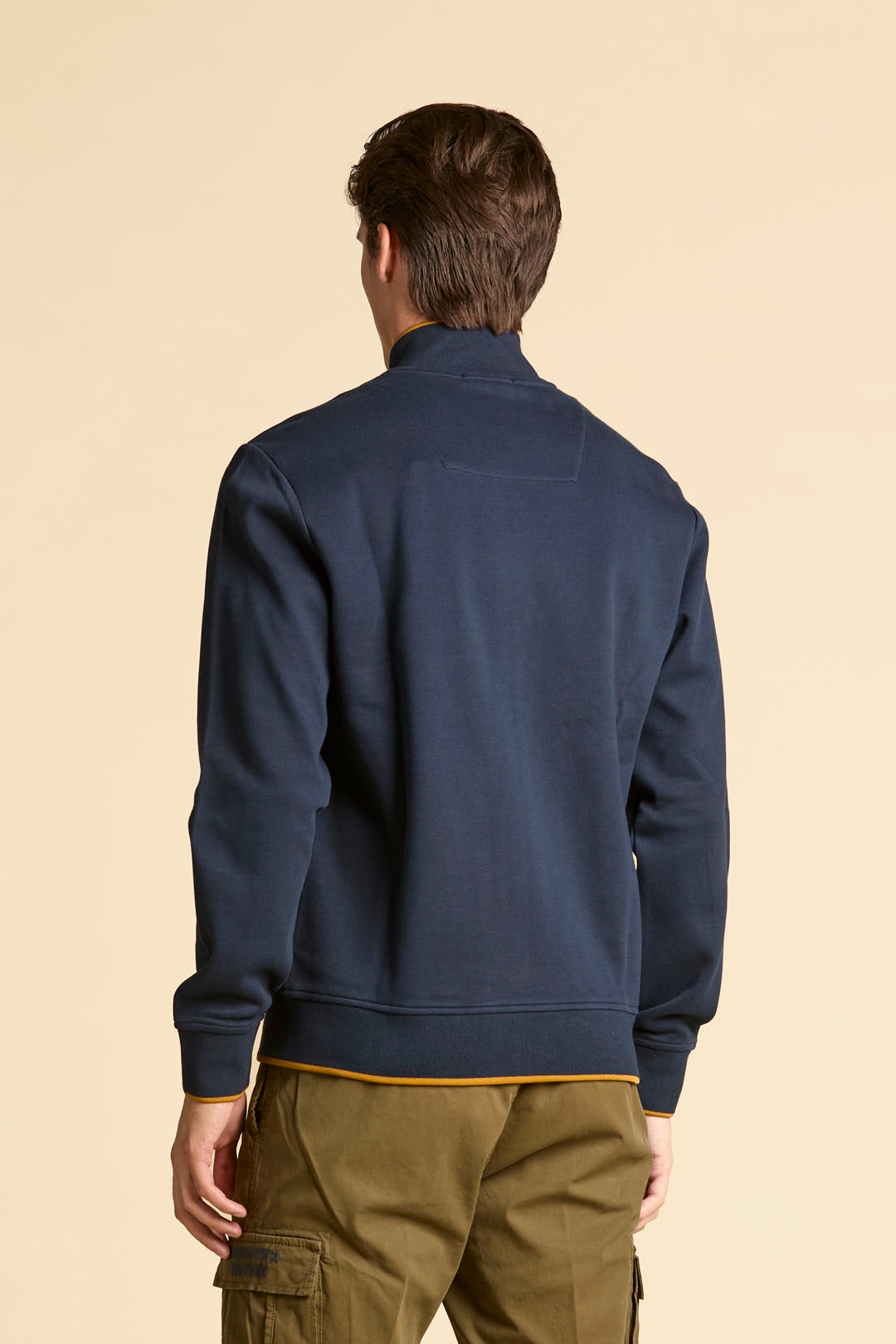 FELPA COLOR BLOCK IN INTERLOCK E PIQUE' AERONAUTICA MILITARE BLU