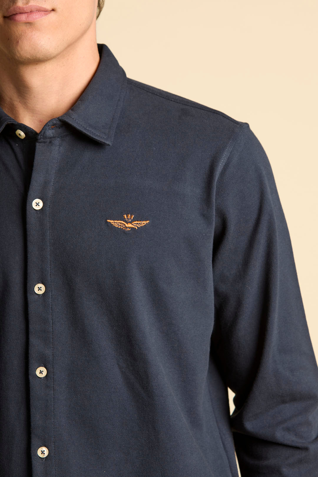 CAMICIA A MANICA LUNGA IN PIQUE' AERONAUTICA MILITARE