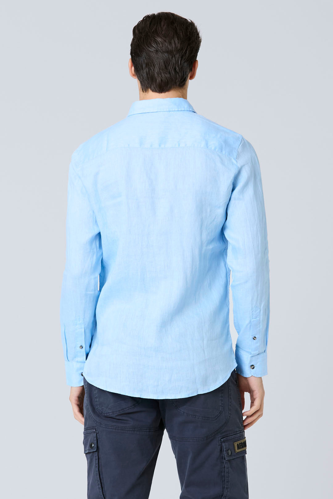 CAMICIA A MANICA LUNGA IN PIQUE' AERONAUTICA MILITARE AZZURRO
