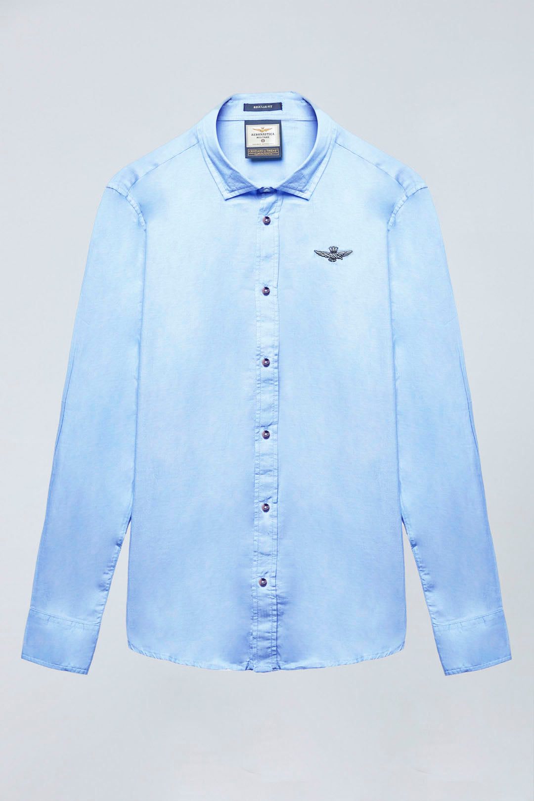 CAMICIA A MANICA LUNGA IN PIQUE' AERONAUTICA MILITARE AZZURRO