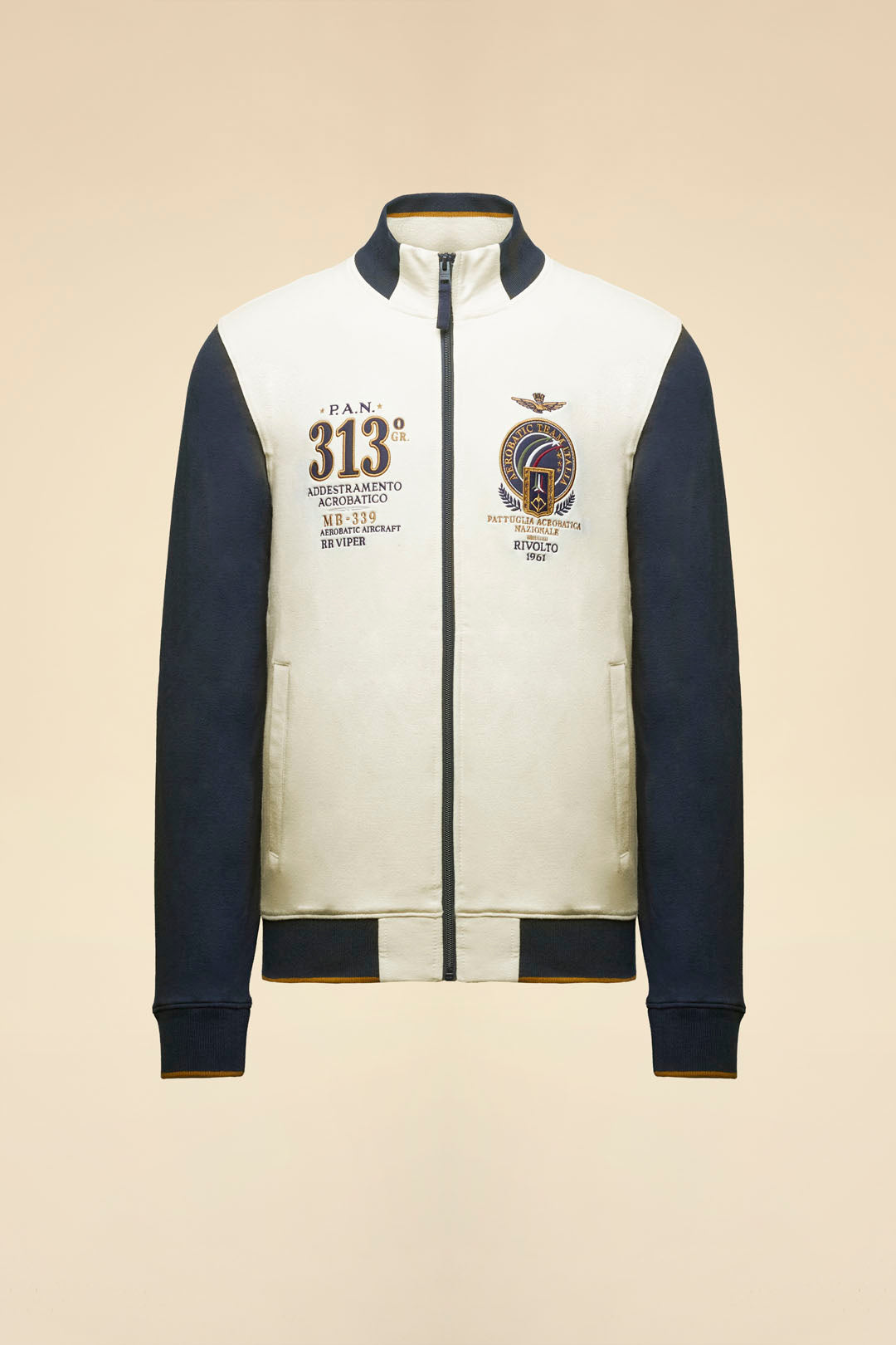 Felpa AERONAUTICA MILITARE full-zip ricamata Frecce Tricolori