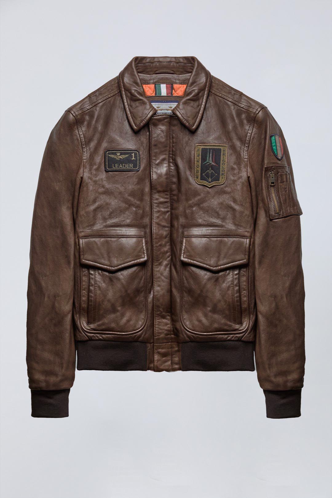 Giubbino Pilot AERONAUTICA MILITARE in vera pelle Frecce Tricolori