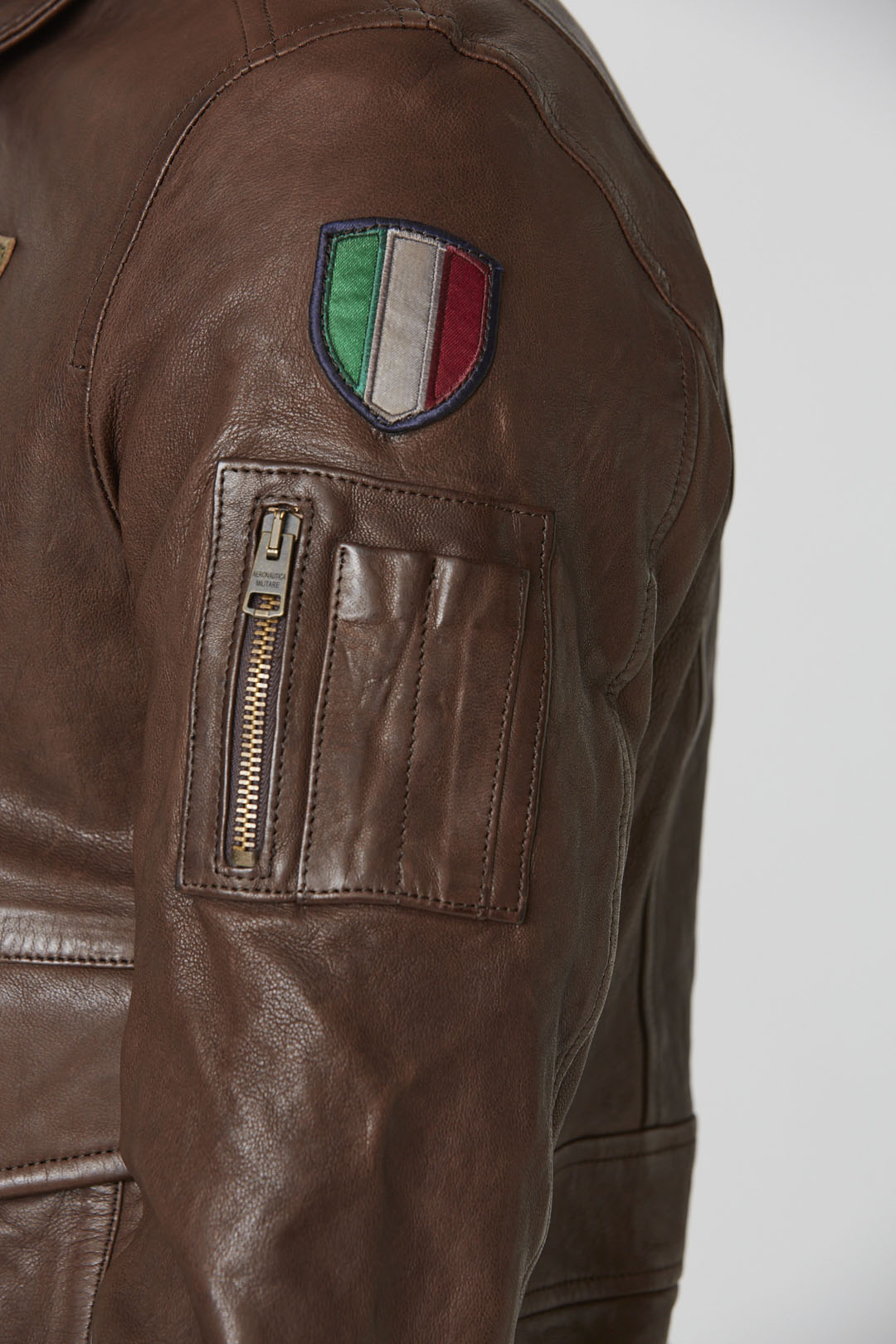 Giubbino Pilot AERONAUTICA MILITARE in vera pelle Frecce Tricolori