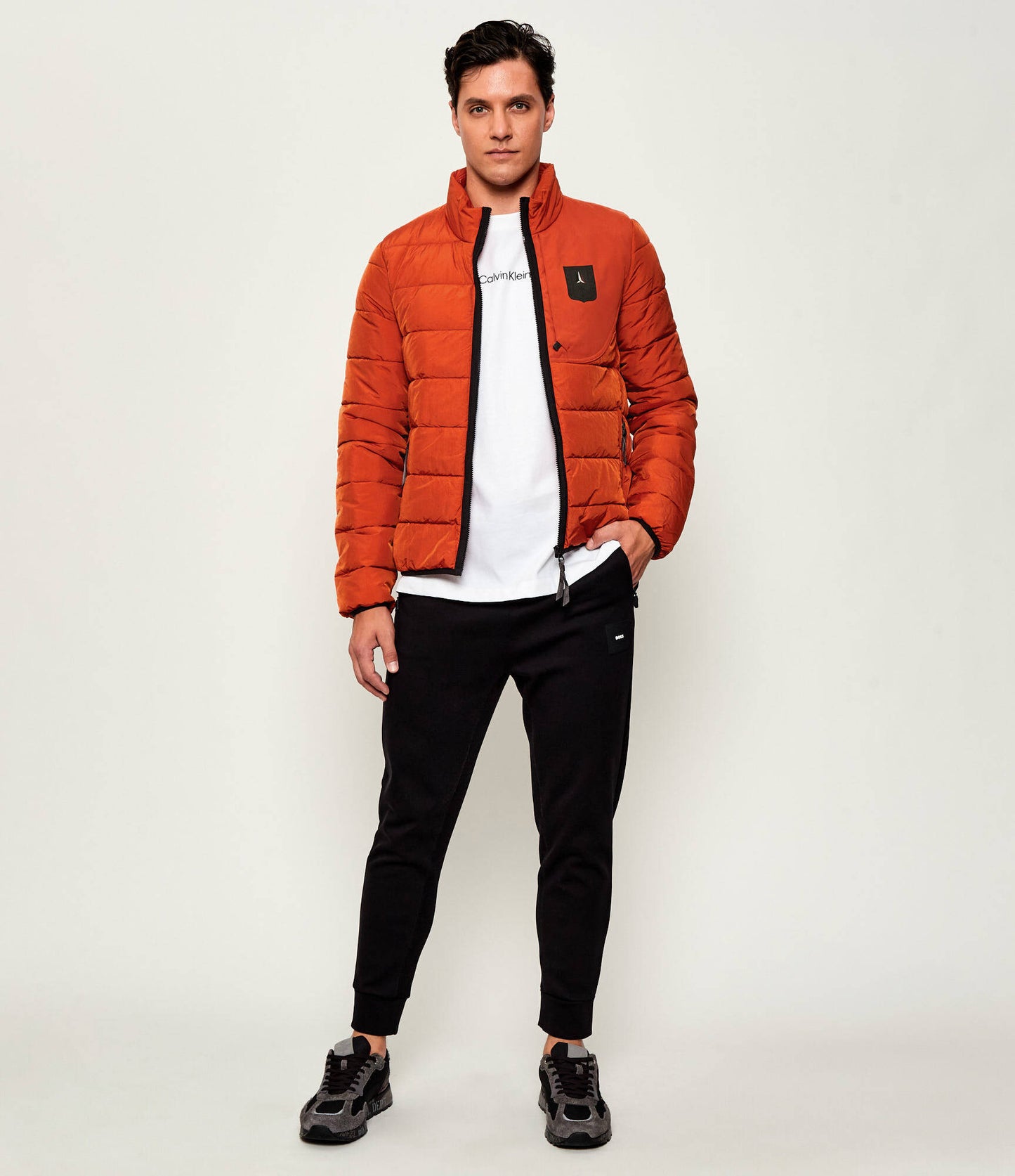 GIUBBINO IN NYLON CDRINKLE CANGIANTE AERONAUTICA MILITARE ARANCIO