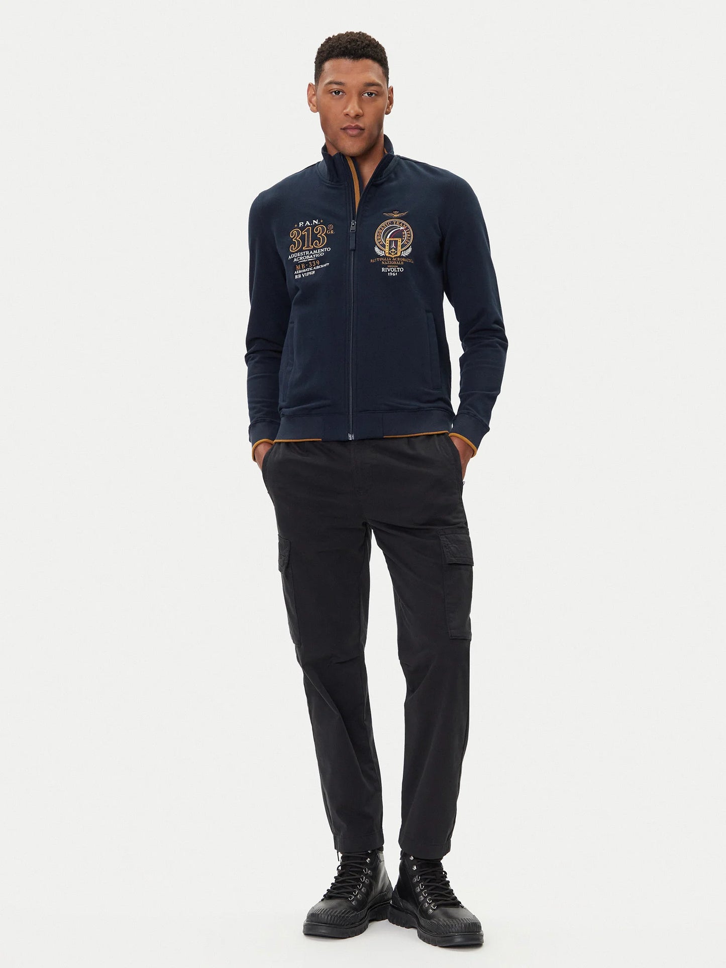 Felpa AERONAUTICA MILITARE full-zip ricamata Frecce Tricolori