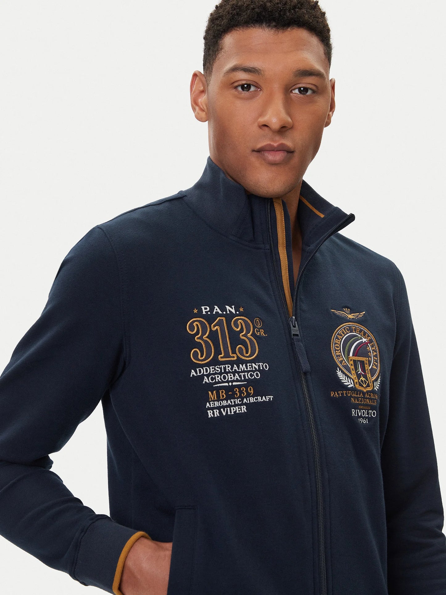Felpa AERONAUTICA MILITARE full-zip ricamata Frecce Tricolori
