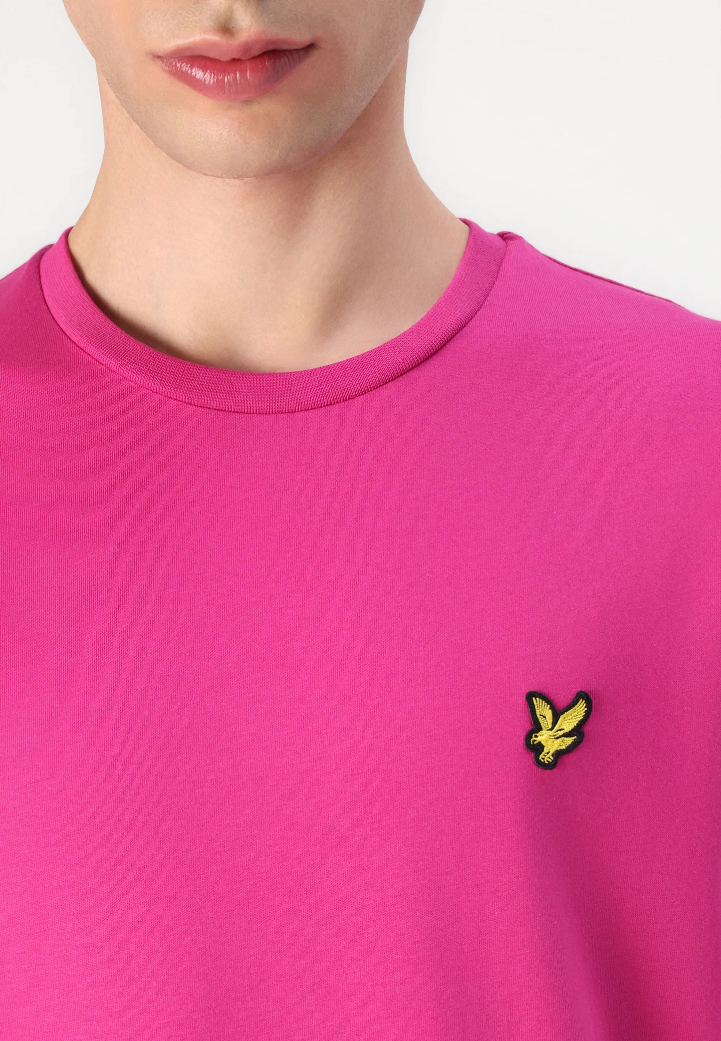 T-SHIRT LYLE & SCOTT MEZZA MANICA GIROCOLLO COTONE BASIC ROSA