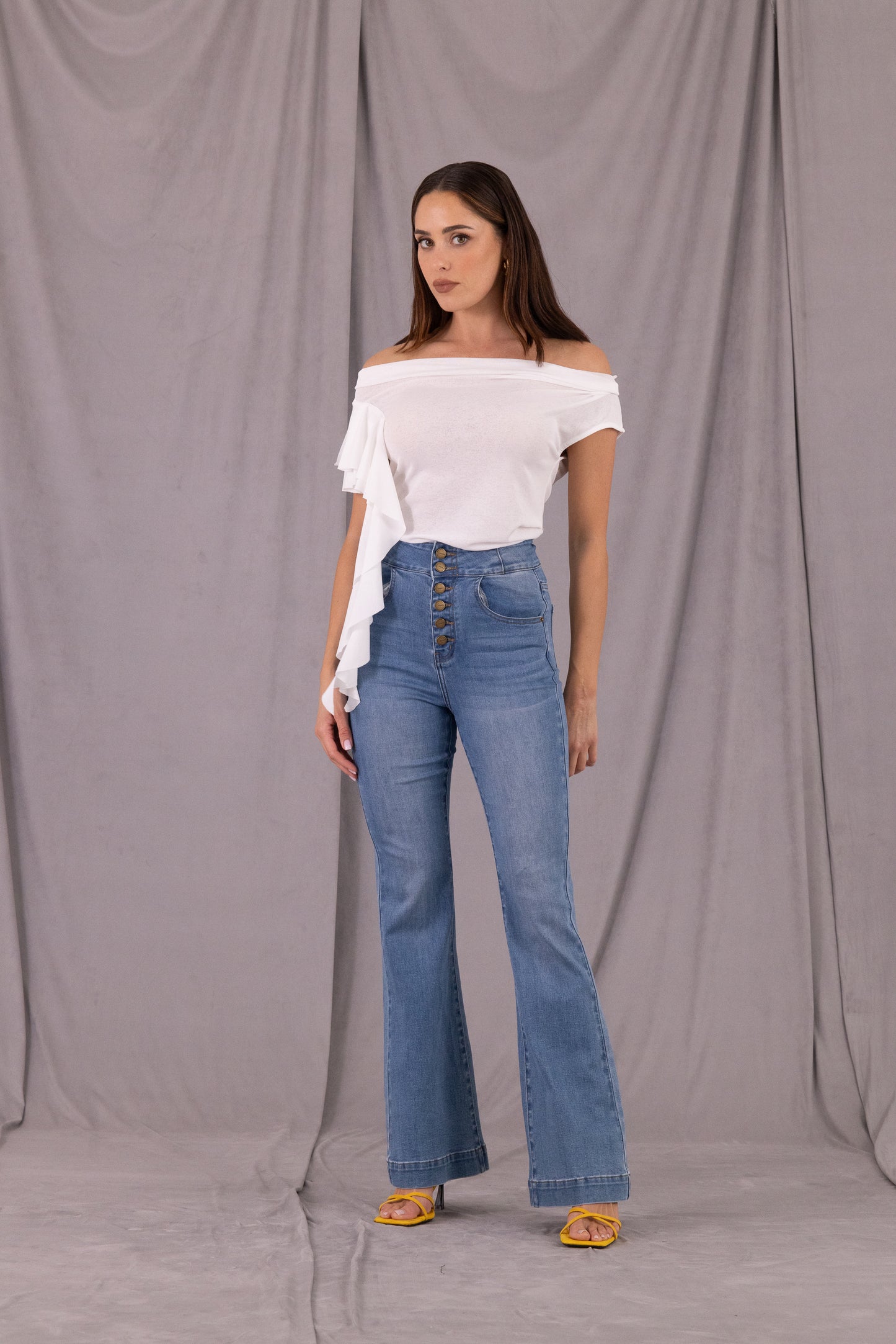 JEANS BOTTON DENIM AN AIM J0043
