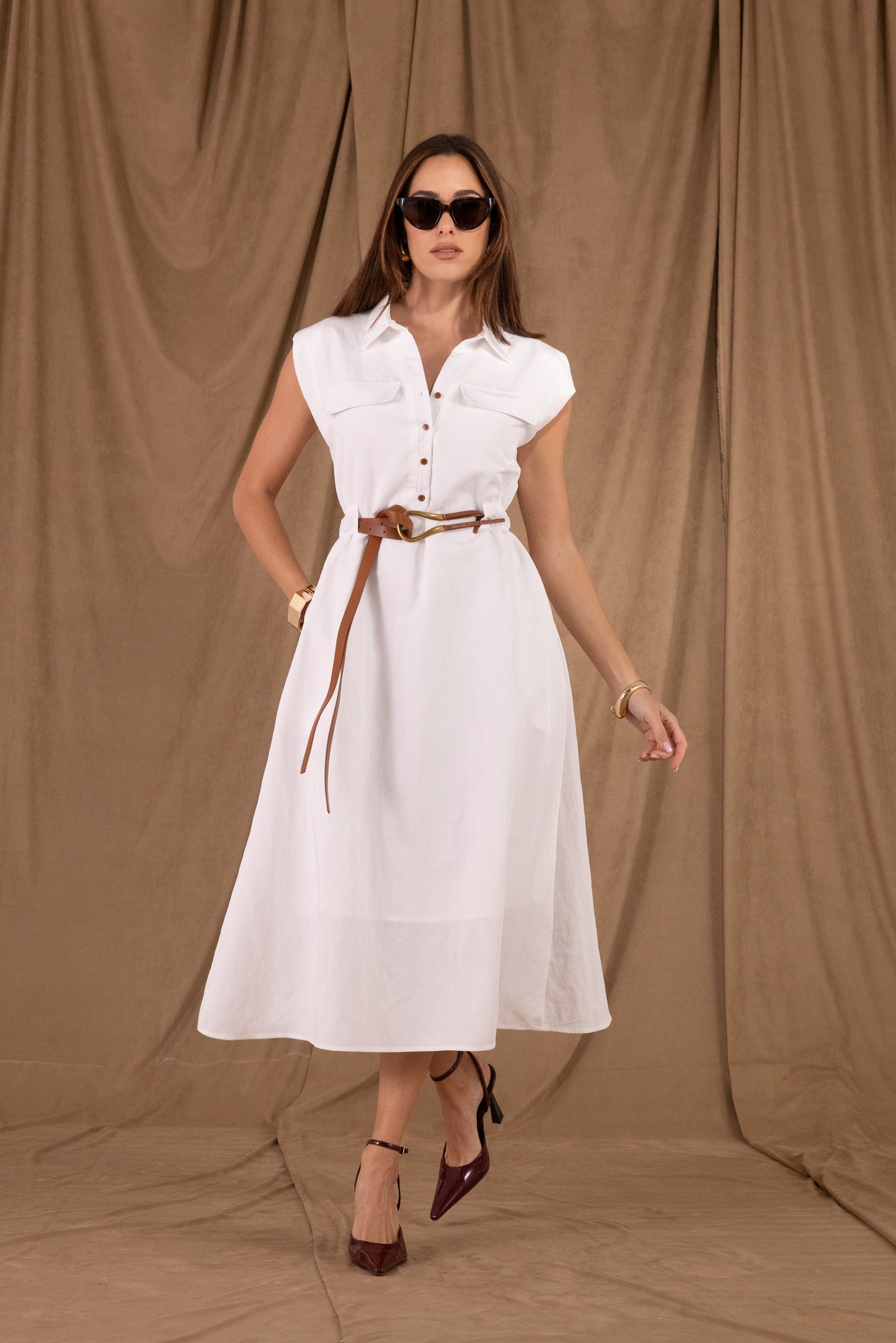 AN AIM ABITO CHEMISIER P0019 BIANCO