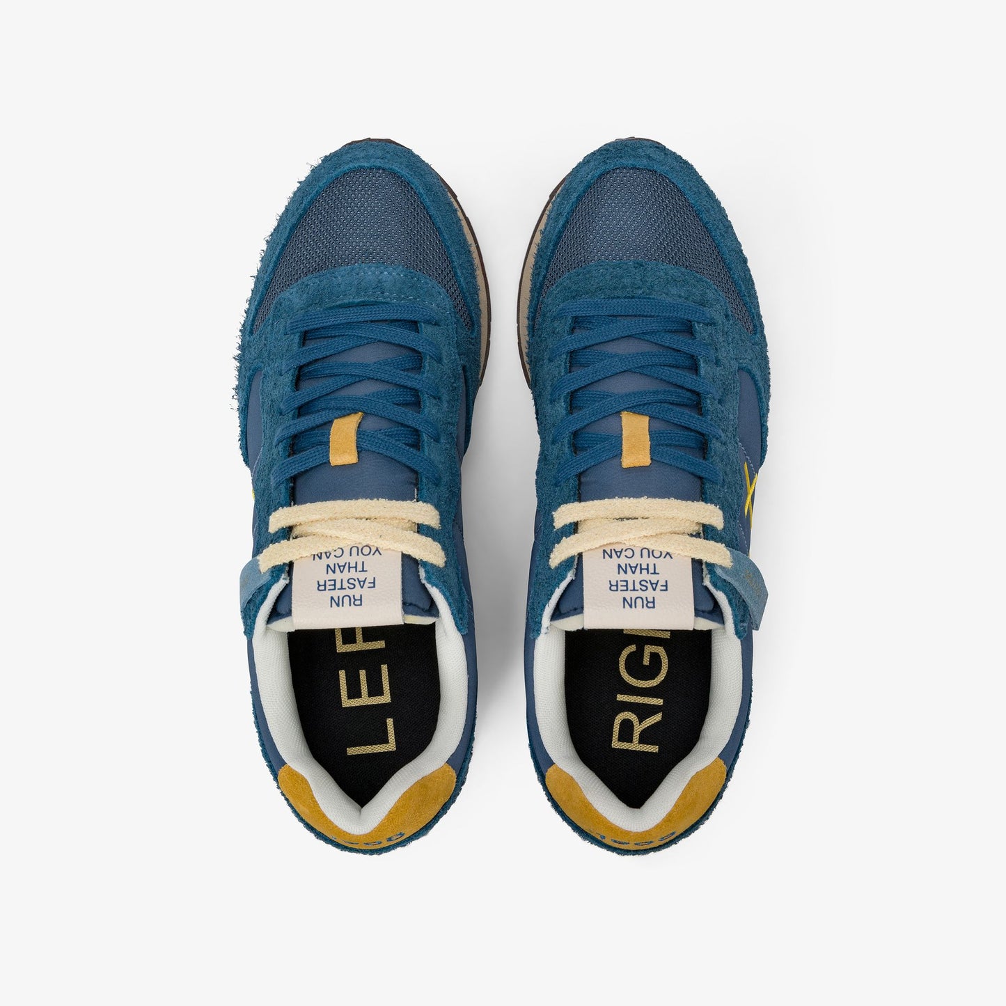 SUN 68 SCARPE Sneaker Tom Vintage in nylon e suede blu avio scuro
