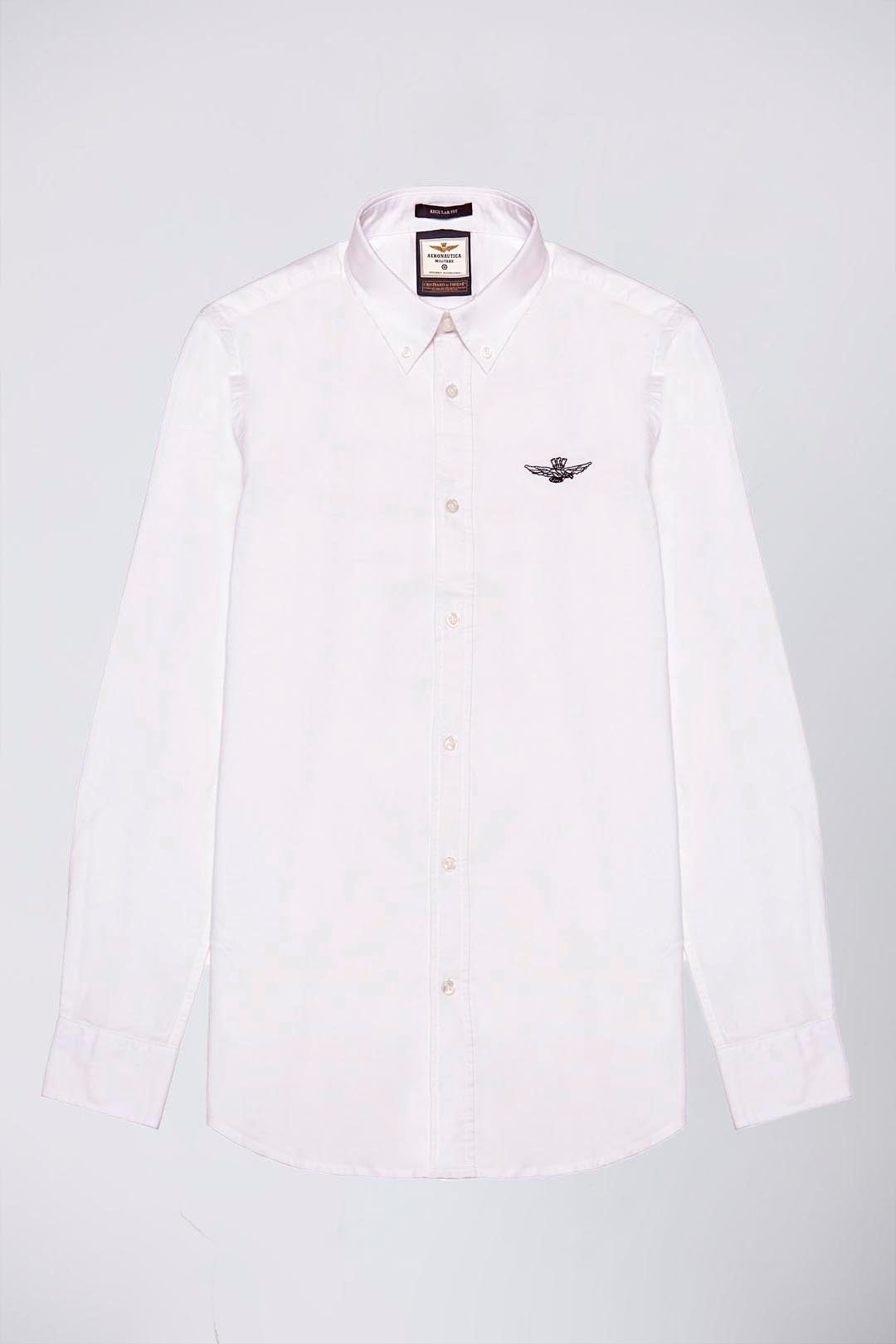 CAMICIA AERONAUTICA MILITARE UOMO IN COTONE BIANCO OXFORD URBAN