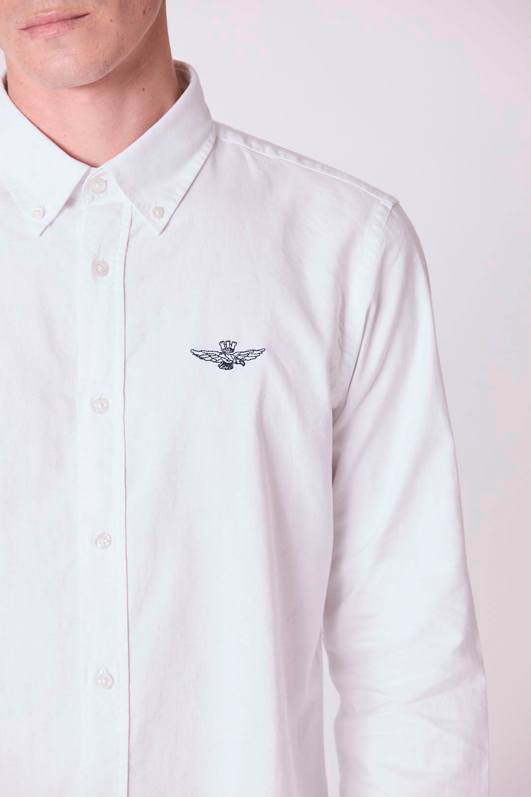 CAMICIA AERONAUTICA MILITARE UOMO IN COTONE BIANCO OXFORD URBAN
