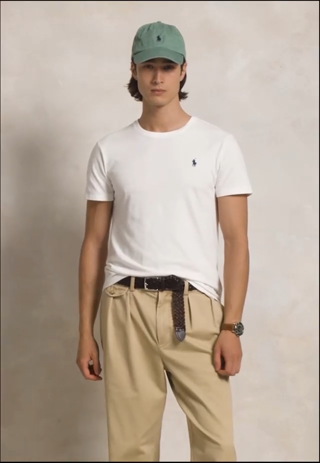 T-SHIRT RALPH LAUREN MAGLIETTA IN JERSEY CUSTOM SLIM FIT BIANCO