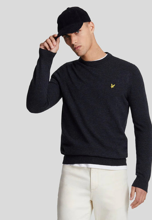 MAGLIONE GIROCOLLO IN MISTO LANA D'AGNELLO LYLE & SCOTT BLU