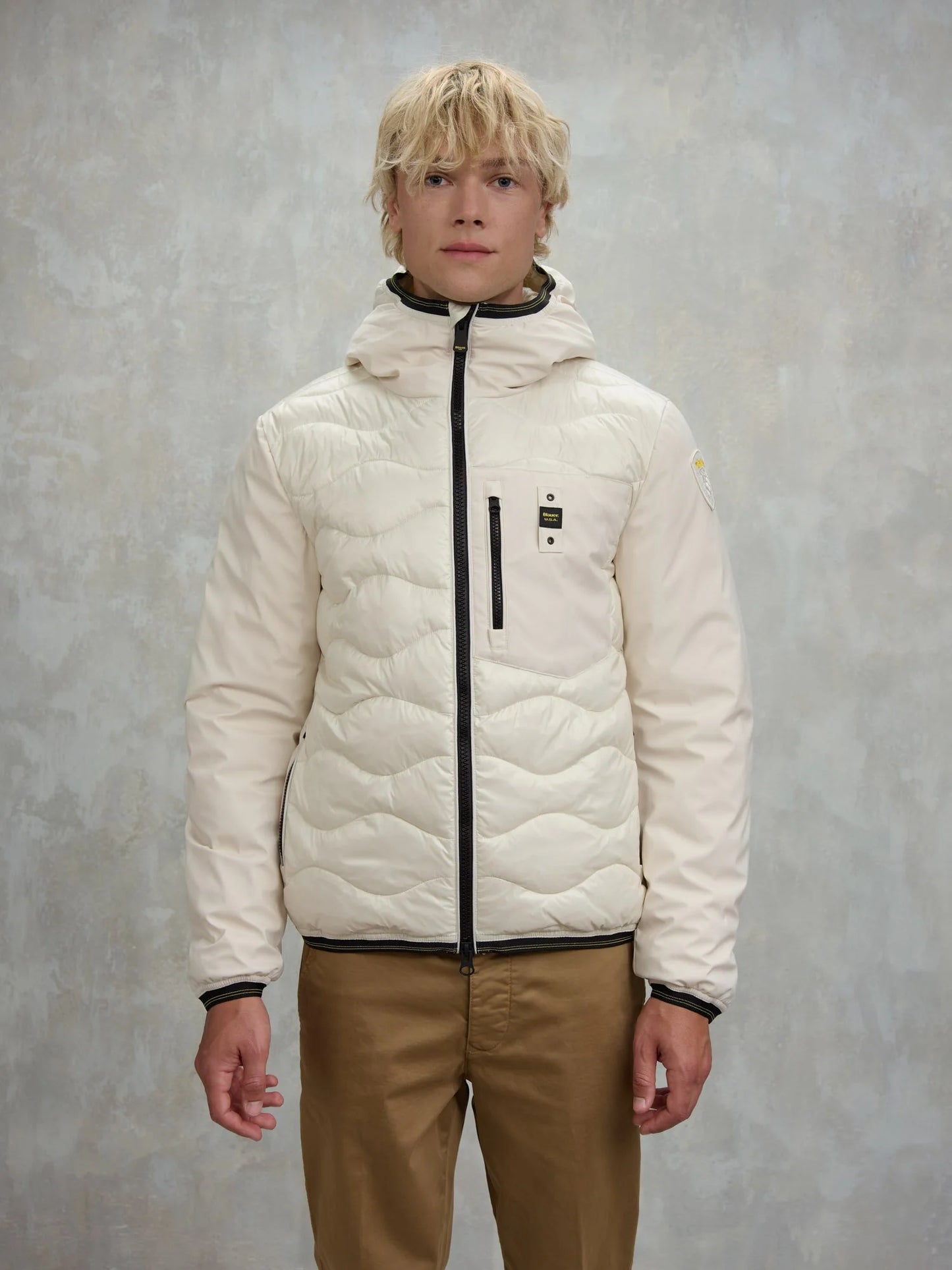 BLAUER PIUMINO UOMO IMBOTTITURA MISTA ALBERT 25WBLUC08078-006355 BIANCO 129