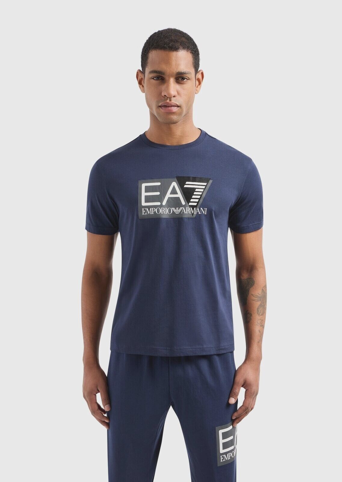 T-shirt EA7 Visibility in jersey di cotone stretch a maniche corte