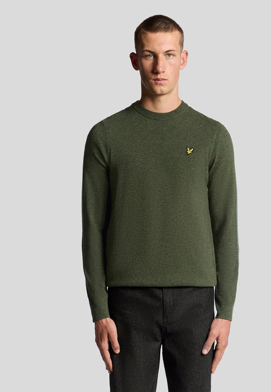 MAGLIONE GIROCOLLO IN MISTO LANA D'AGNELLO LYLE & SCOTT VERDE