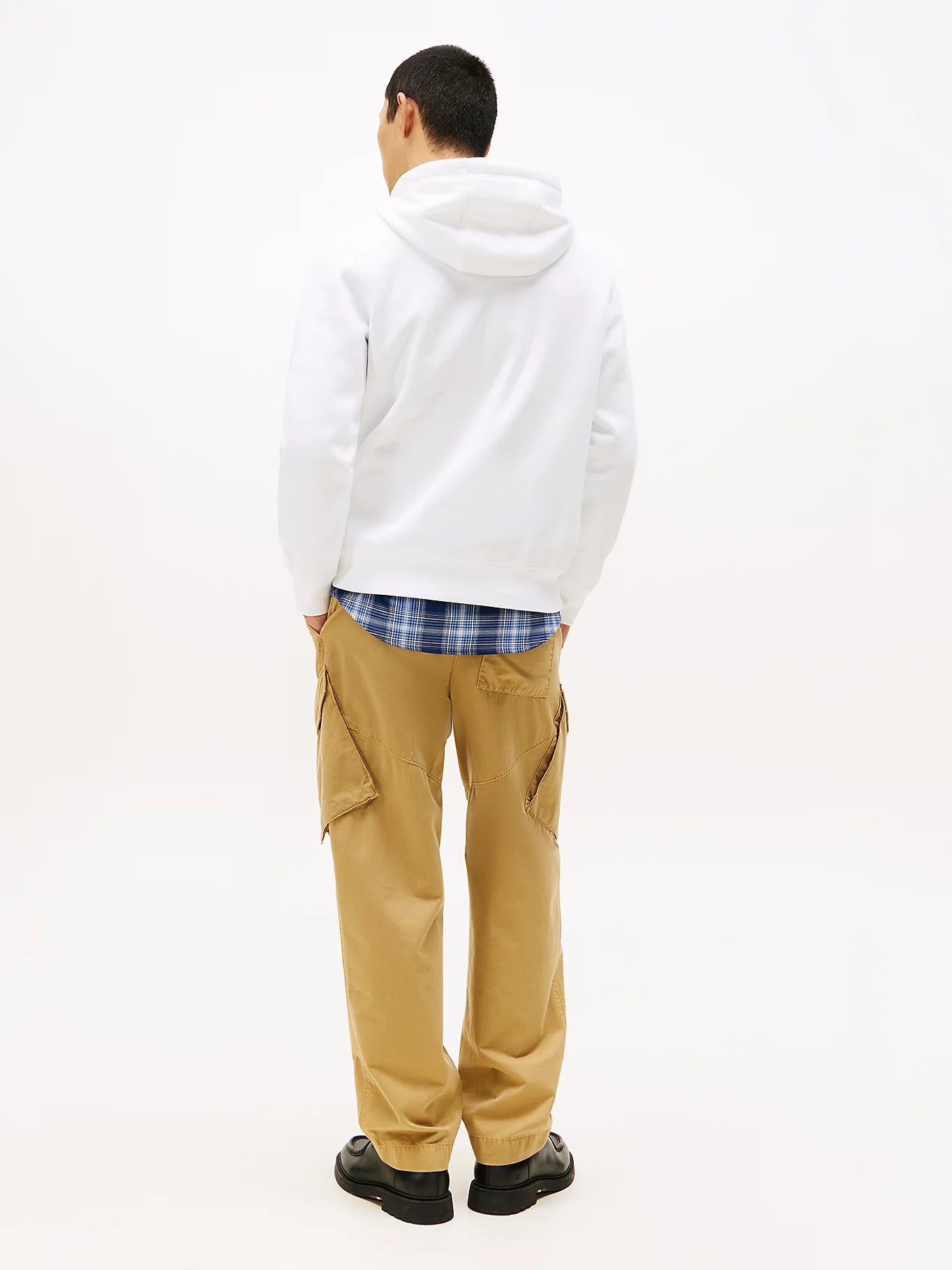 FELPA TOMMY HILFIGER UOMO CON CAPPUCCIO FELPATA LOGO RICAMATO BIANCO